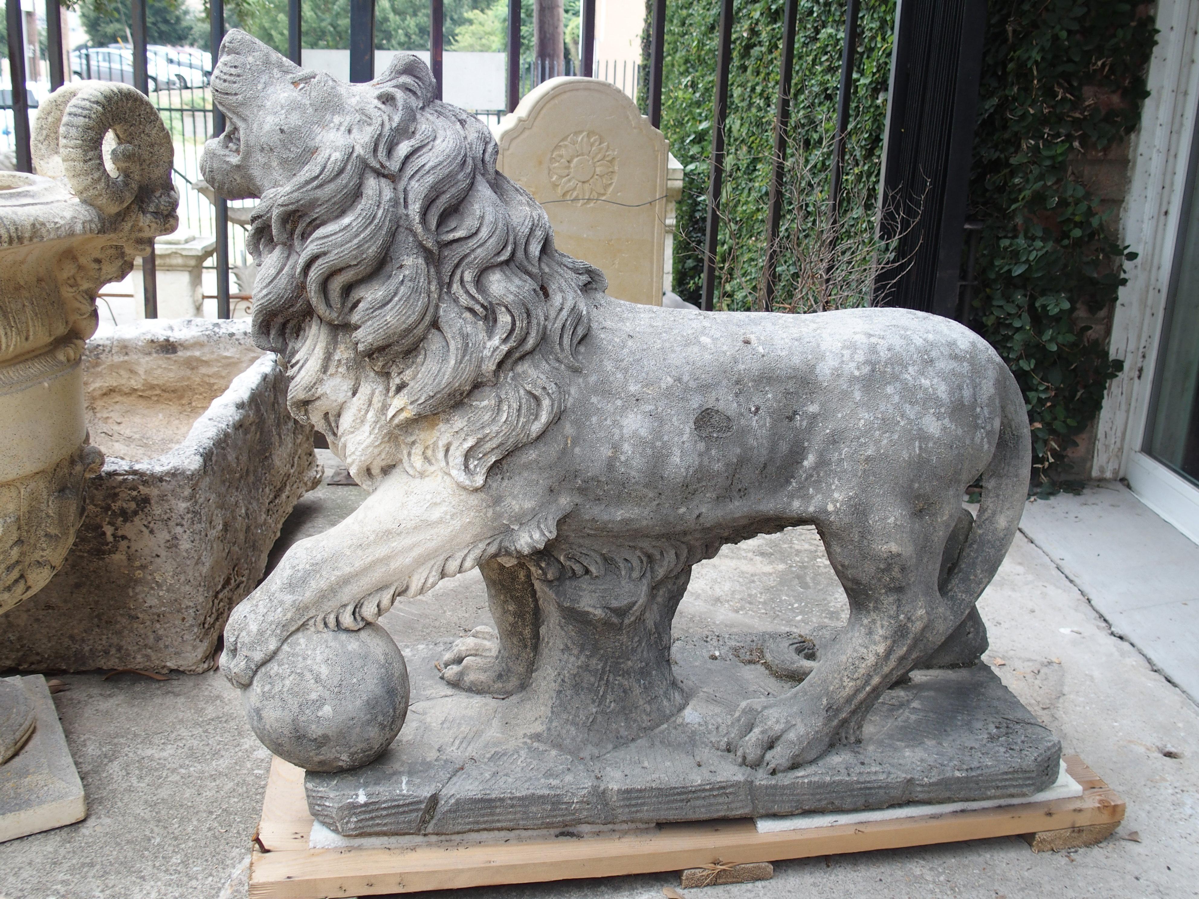 Carved Stone Medici Lion from Italy 7