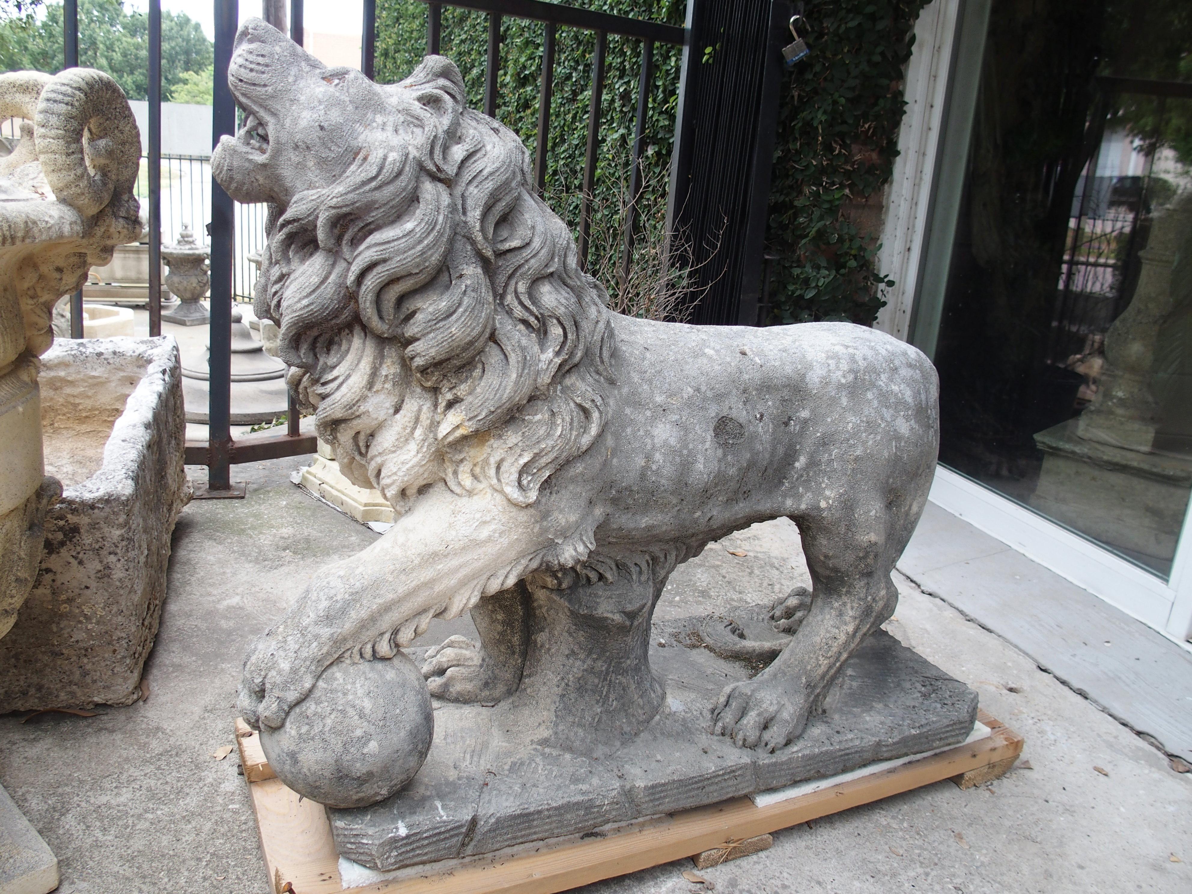 Carved Stone Medici Lion from Italy 10