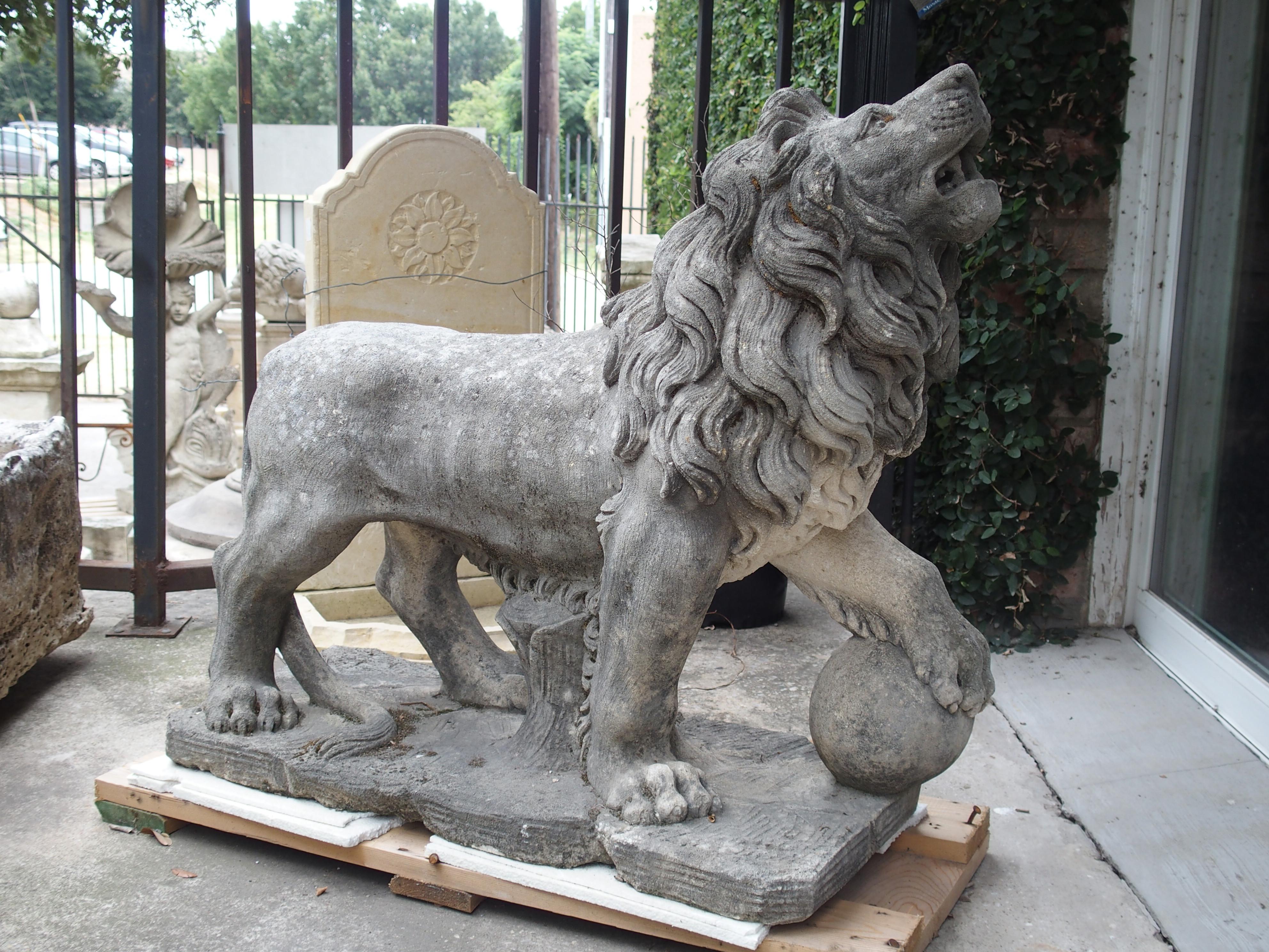 Carved Stone Medici Lion from Italy 11