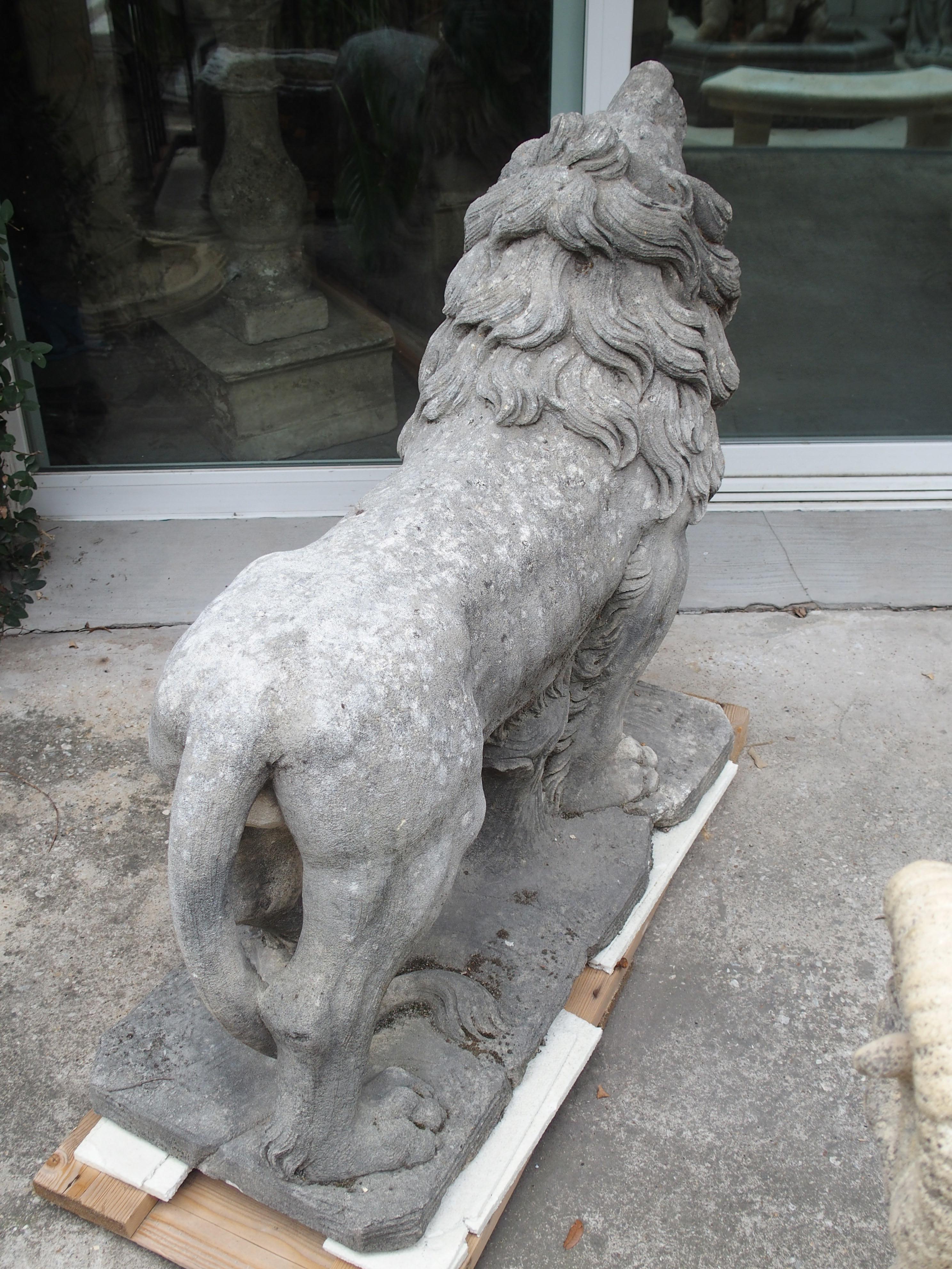 Limestone Carved Stone Medici Lion from Italy