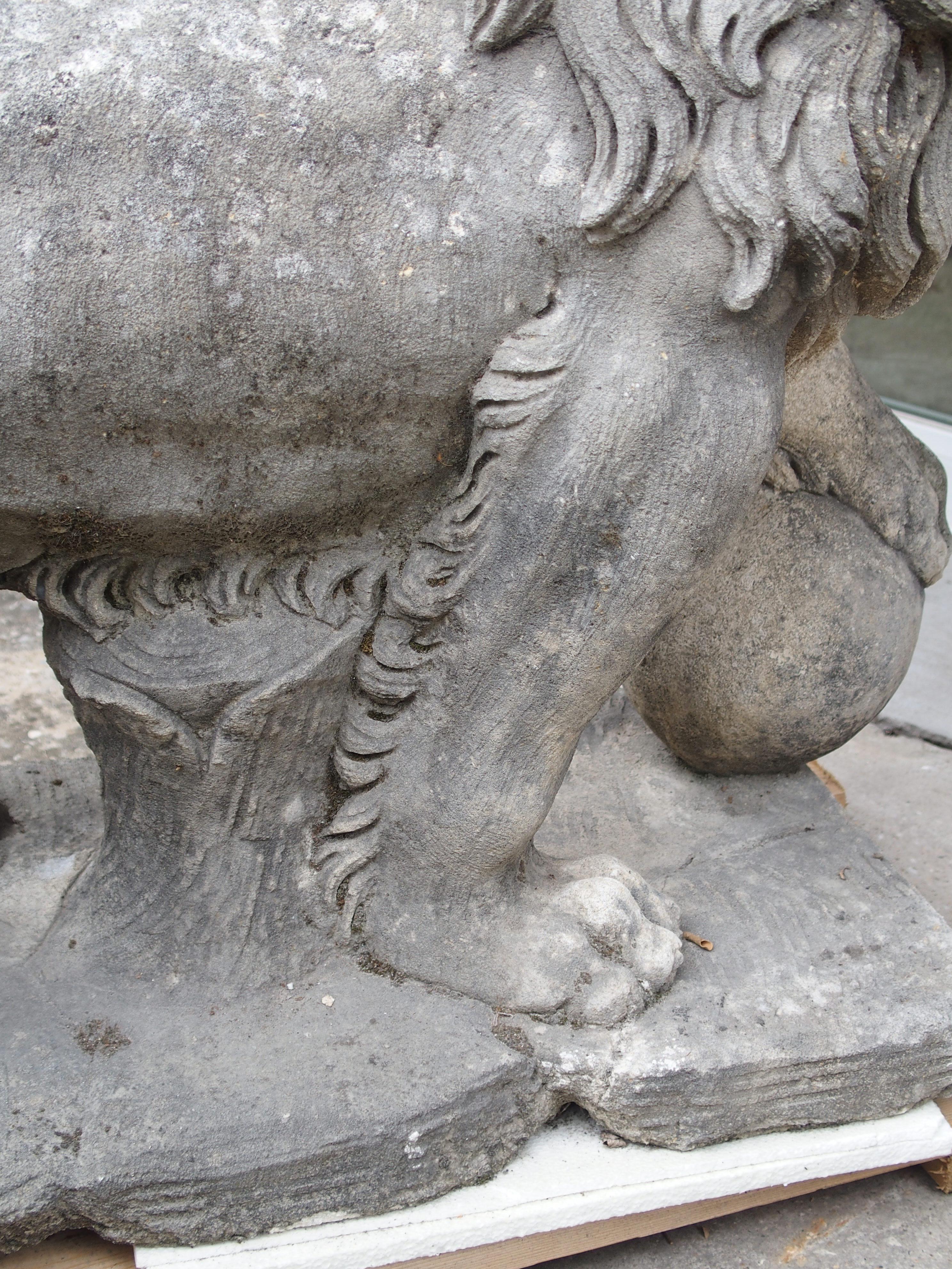 Carved Stone Medici Lion from Italy 2