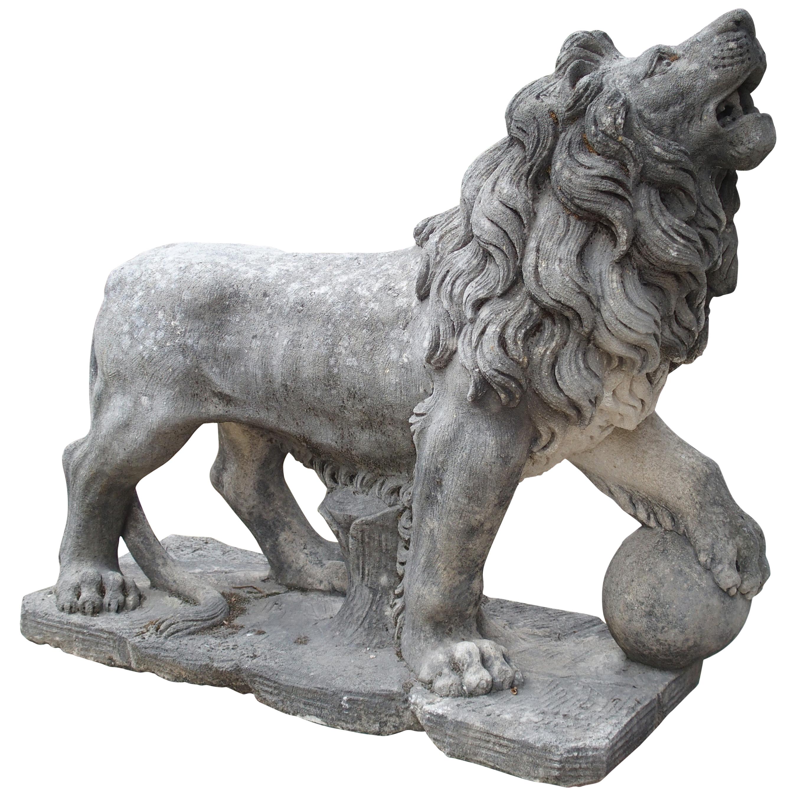 Carved Stone Medici Lion from Italy