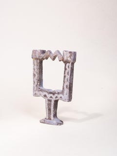 Candelabro marroquí de piedra tallada - Portavelas de tres brazos Folk Art - Años 70