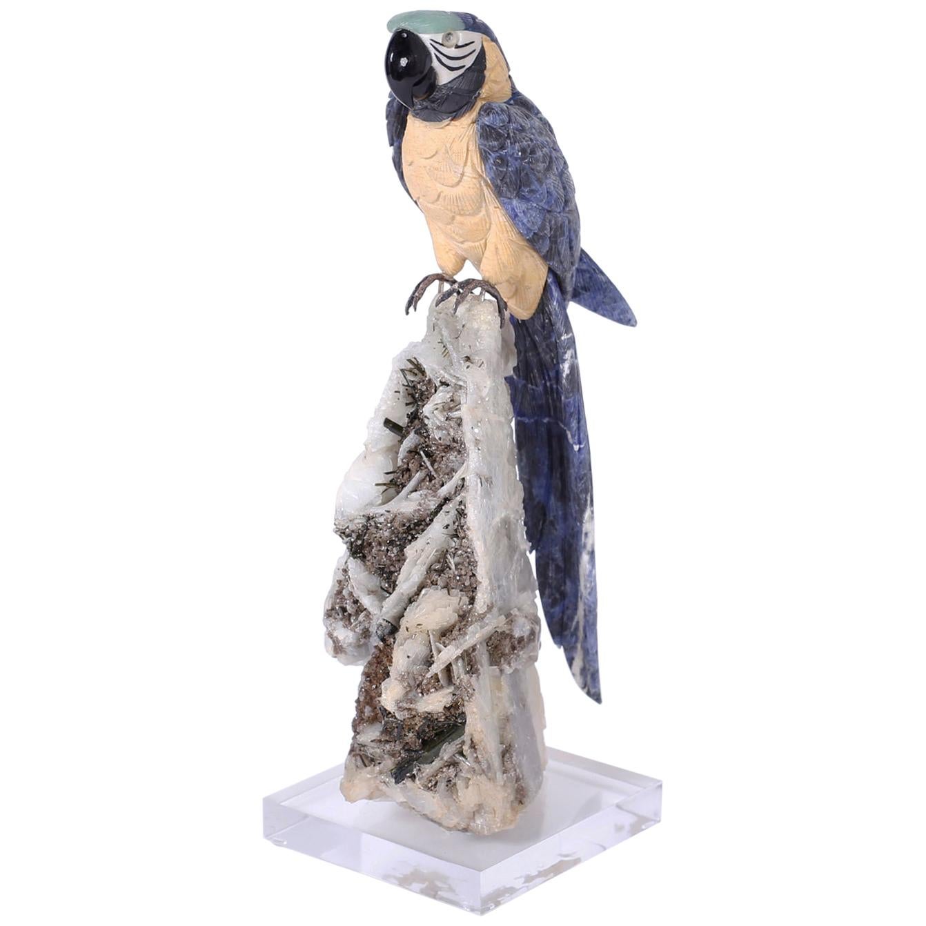 Carved Stone Parrot For Sale