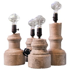Four Carved Stone Table Lamps