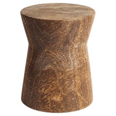 Carved Stone Stool in Brown Onyx