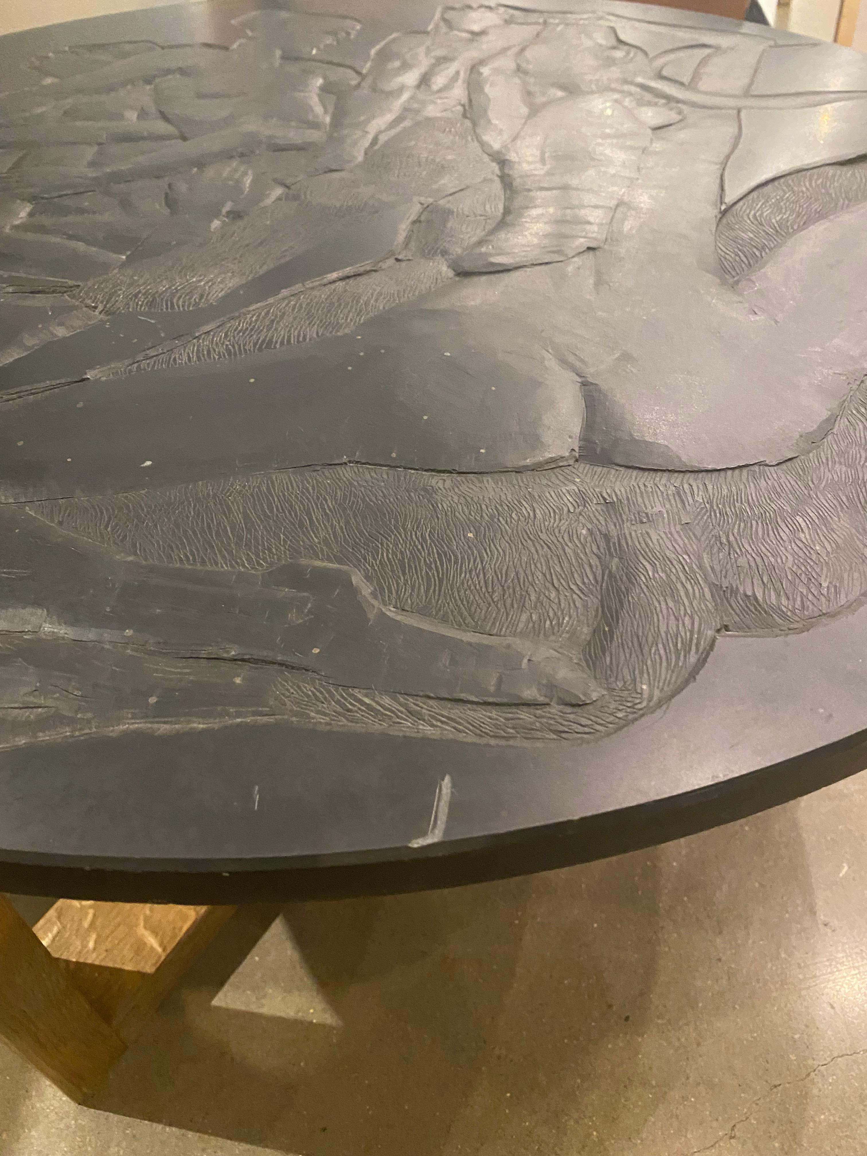 Carved Stone Table by Sculptor, Jean Kerbrat, France, 1975 2