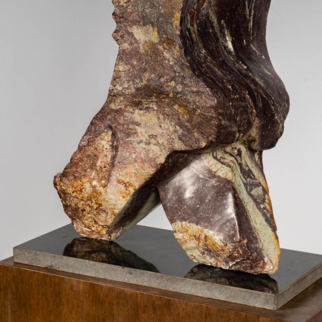 Carved Stone Torso Sculpture by J-Muk In Good Condition For Sale In Los Angeles, CA