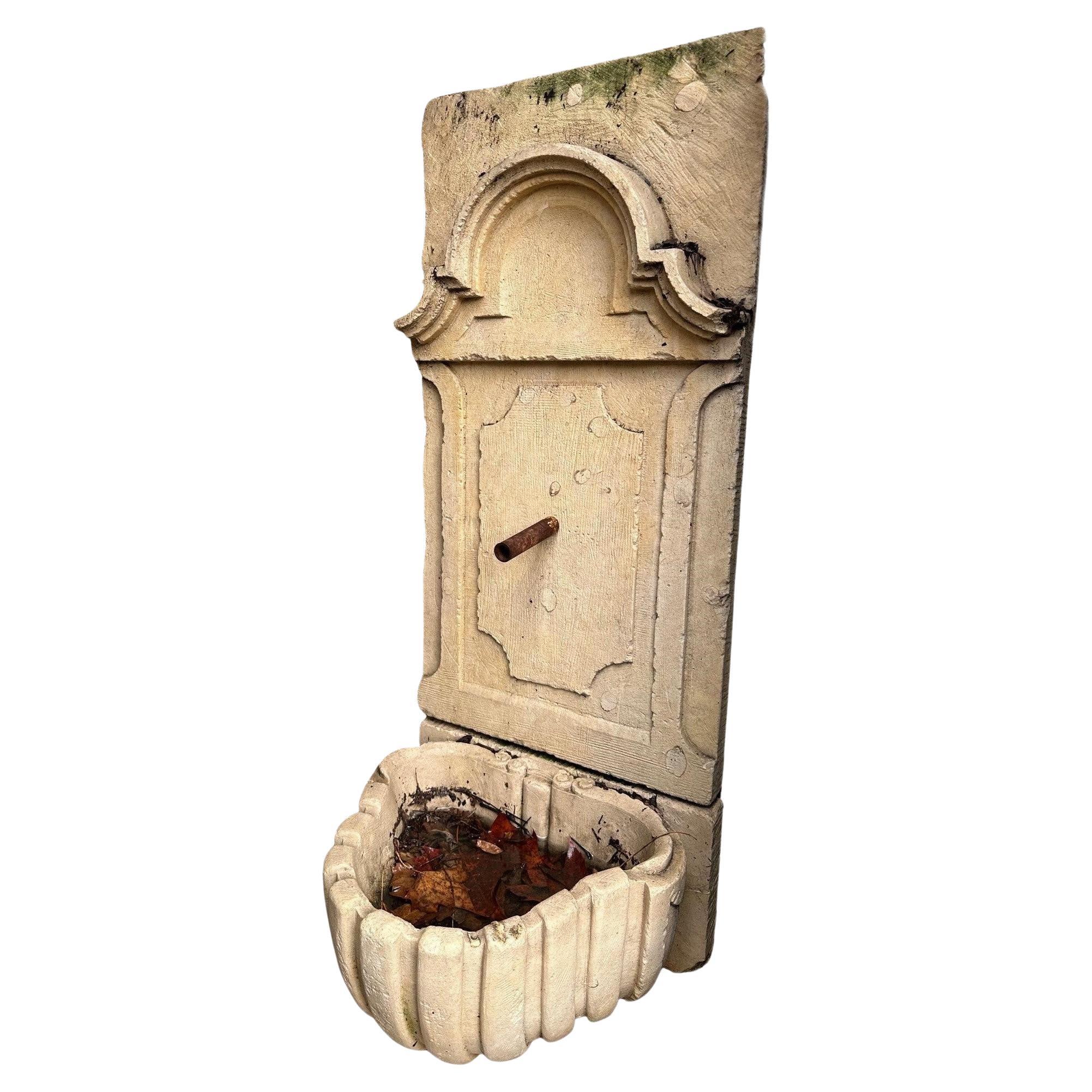Geschnitzter Stein Wandhalterung Brunnen Waschbecken Becken Schüssel Bauernhof Rustikale Wasser-Funktion LA CA