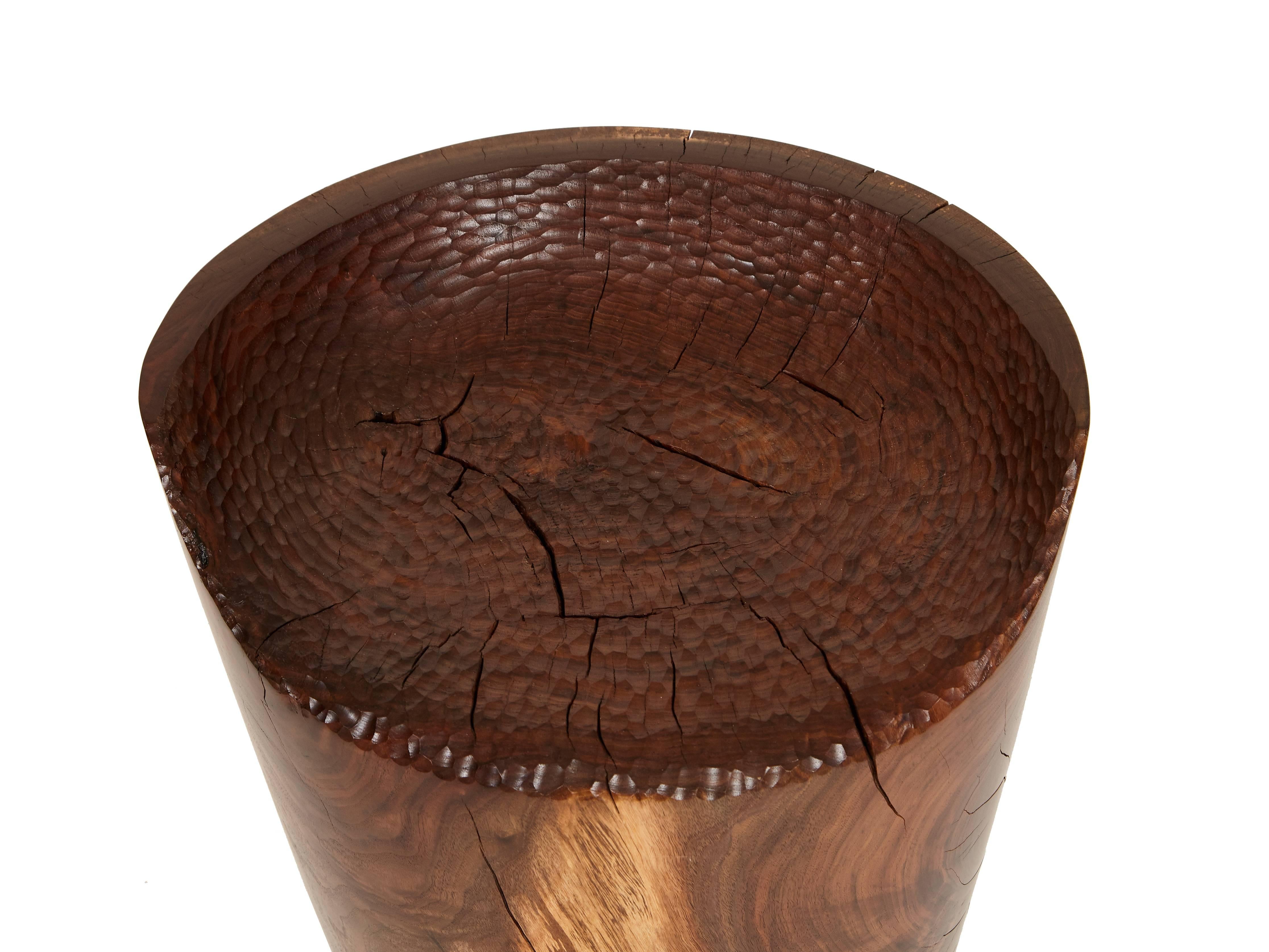 Organic Modern Carved Stool by Caleb Woodard