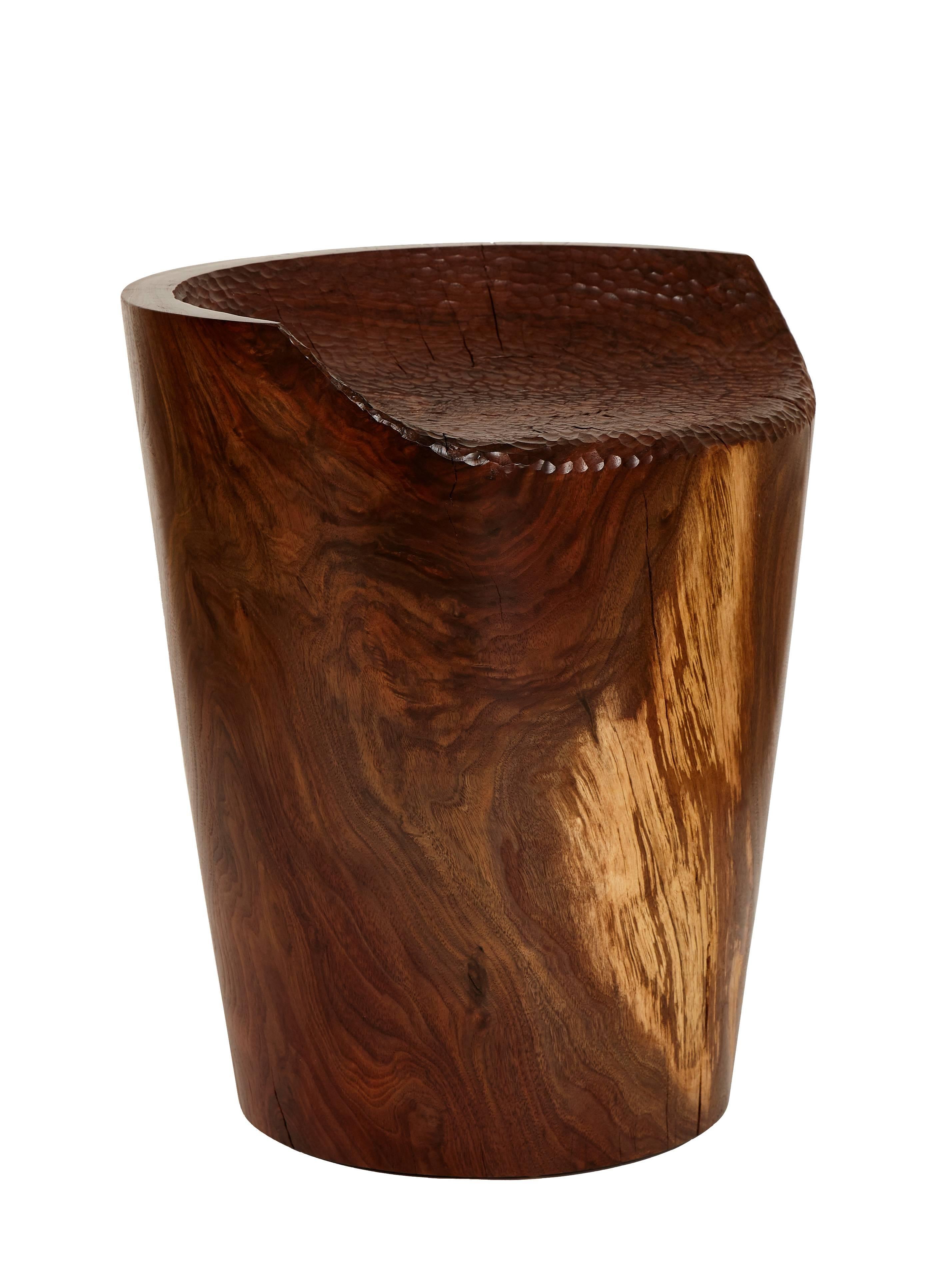 American Carved Stool by Caleb Woodard