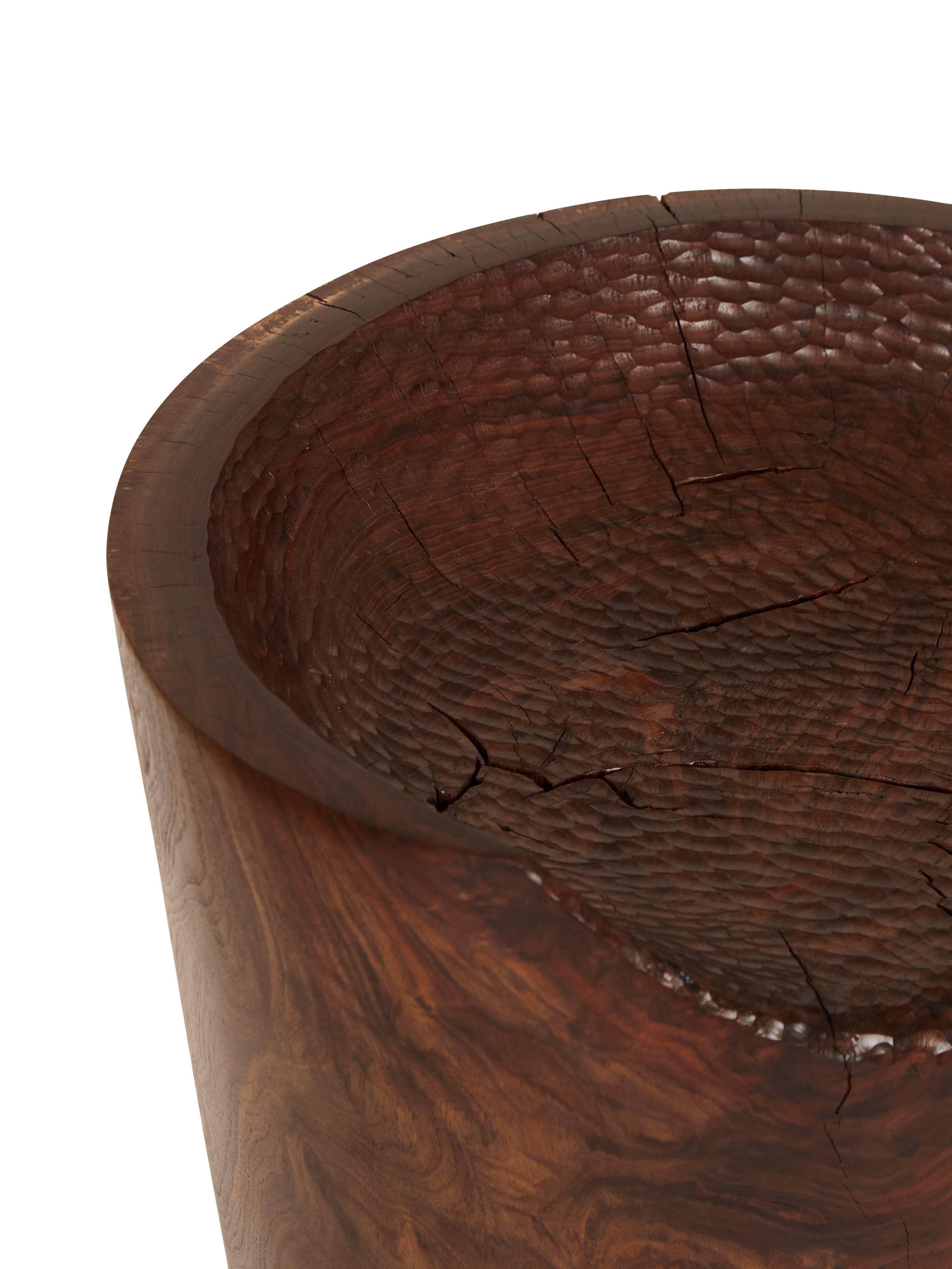 Hand-Carved Carved Stool by Caleb Woodard