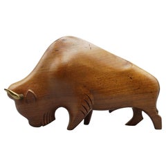 Carved Stylised Bison Designed by Laszlo Hoenig Circa 1930