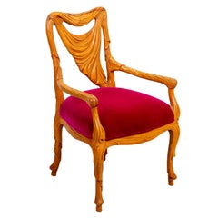 Carved Swag Back Armchair