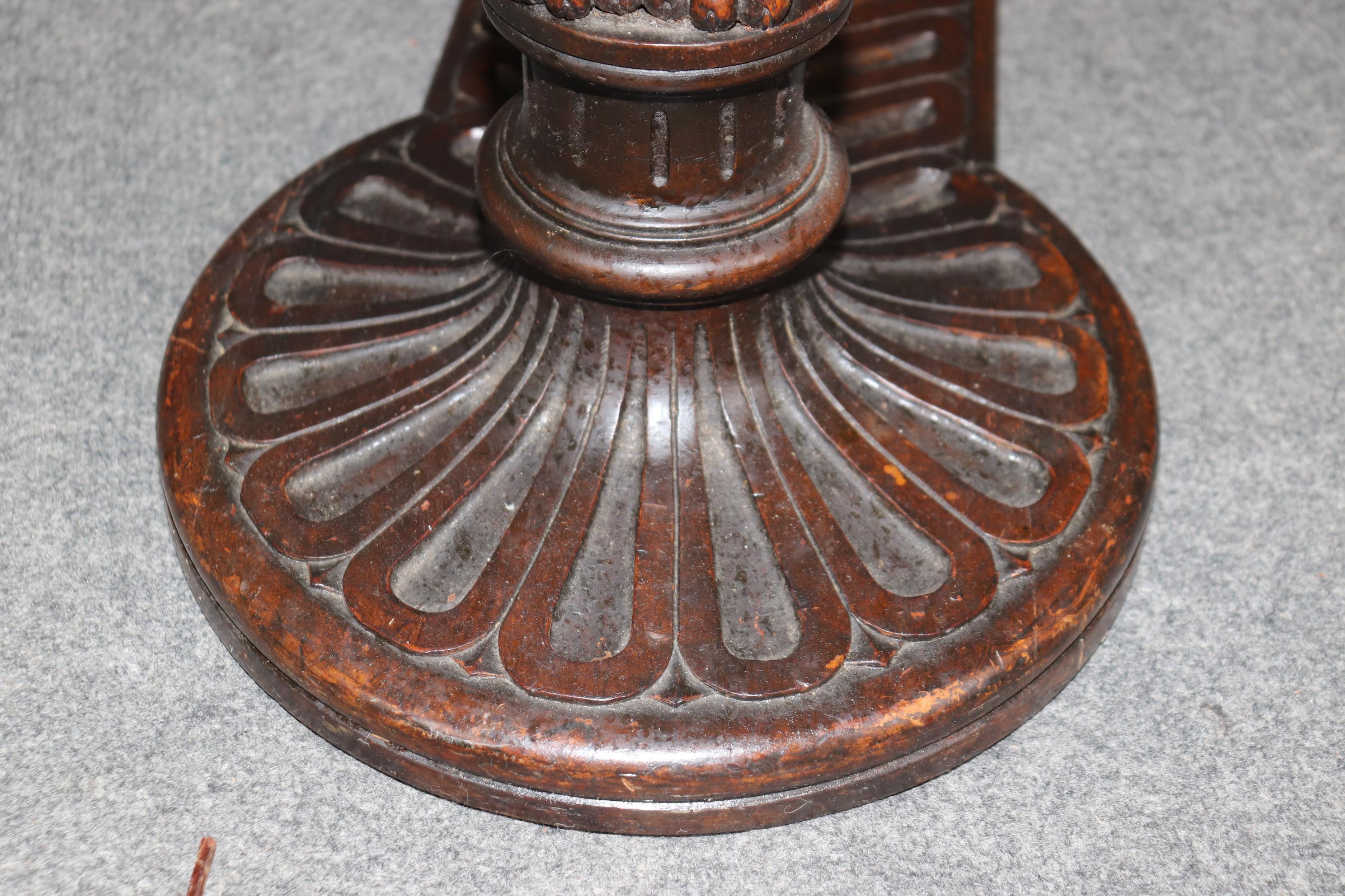 Carved Swans Walnut Inlaid American Victorian Center Coffee Table Manner Pabst 8