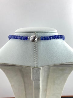 Carved Tanzanite, Emerald and Diamond Pendant Beaded Necklace.