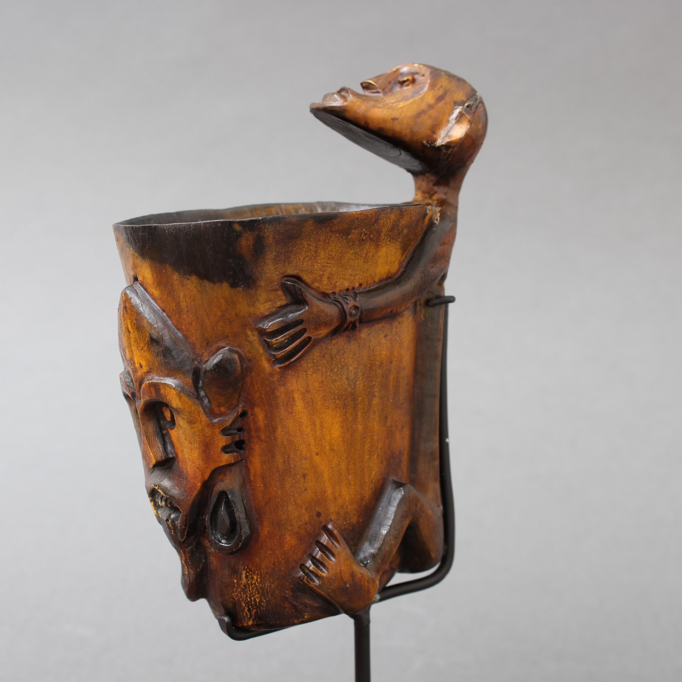 Carved Tattoo Ink Pot from Timor Island, Indonesia 'circa 1940s-1950s' For Sale 1