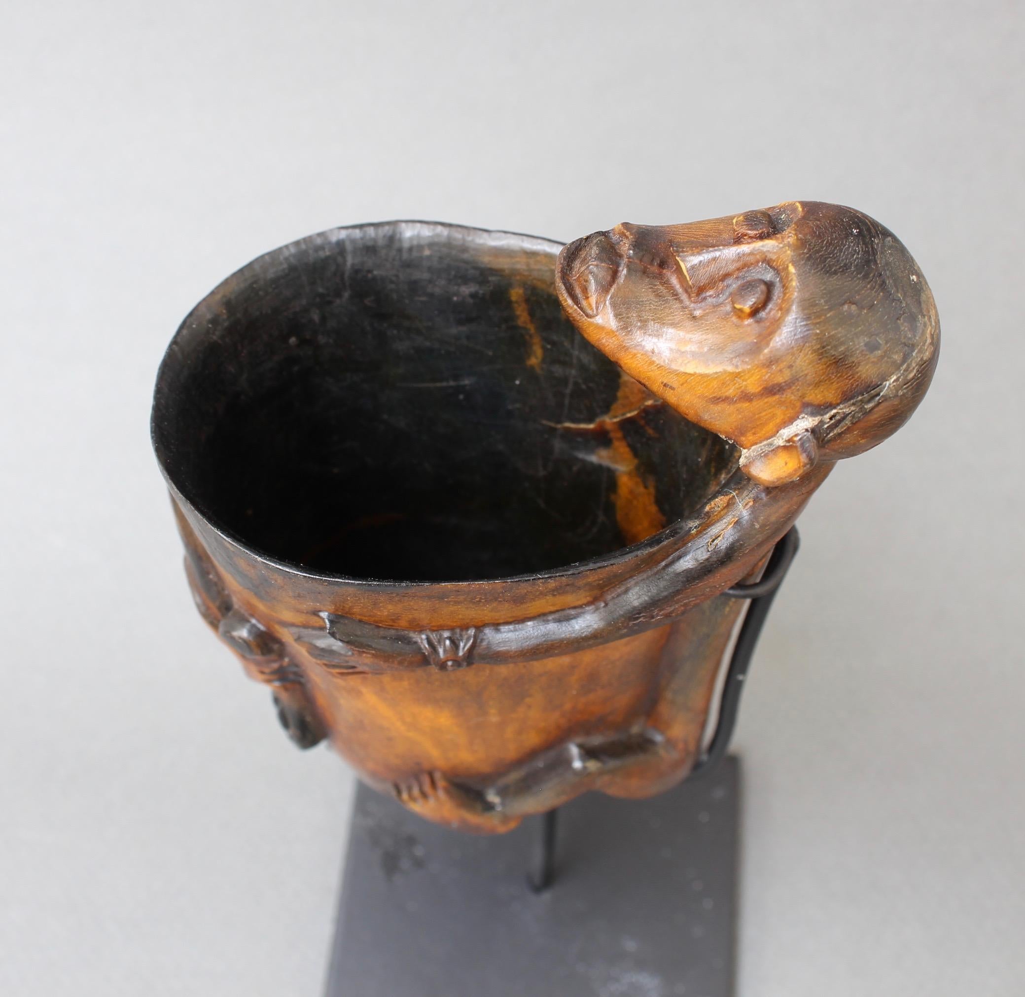 Carved Tattoo Ink Pot from Timor Island, Indonesia 'circa 1940s-1950s' For Sale 8