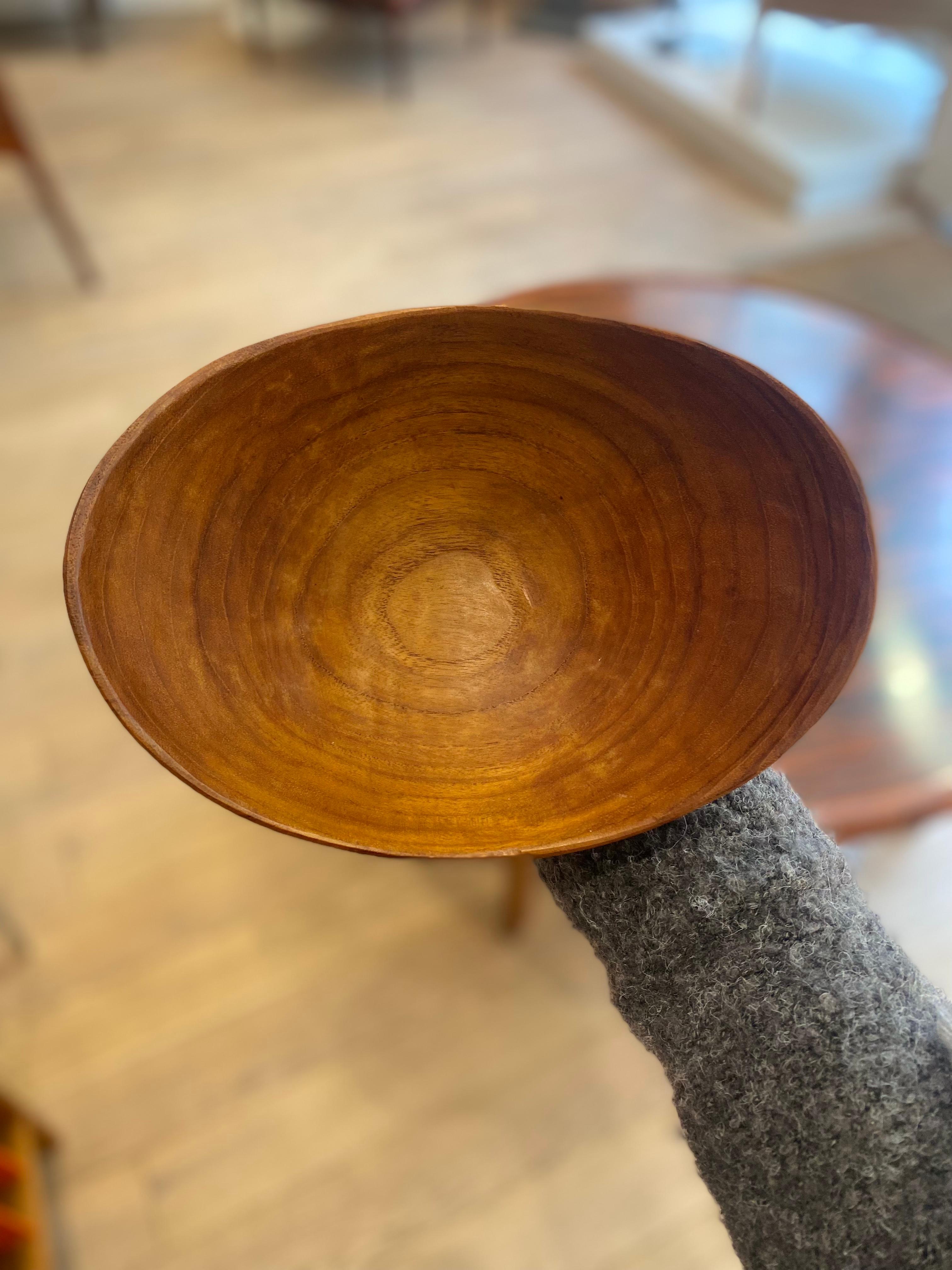 Scandinavian Modern Carved Teak Bowl by Stig Sandqvist