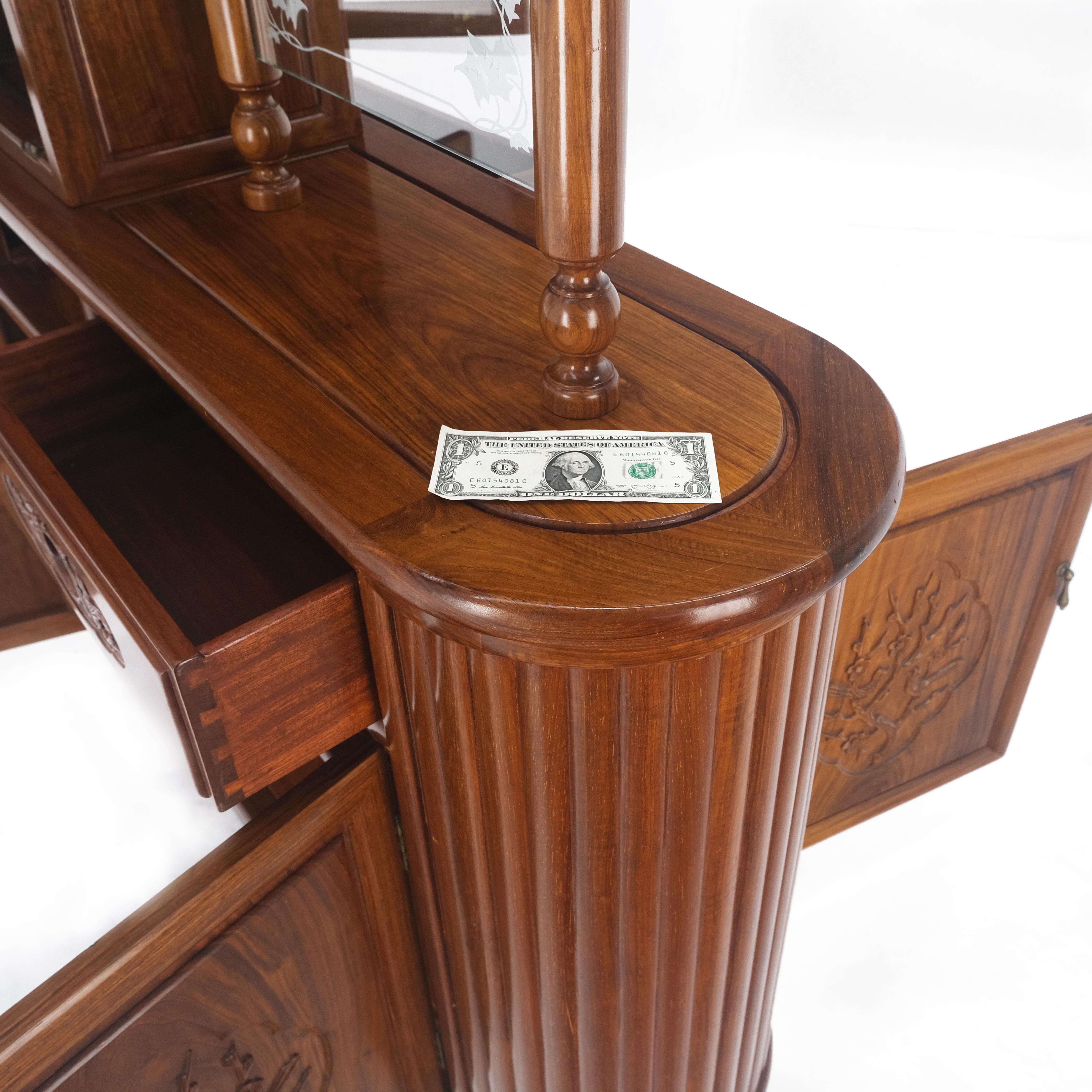 ¡Teca Tallada Centro de Gabinete Separador de ambientes Consola Estantería Estantes Luces Menta! en venta 11