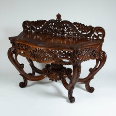 Carved Teak Console Table