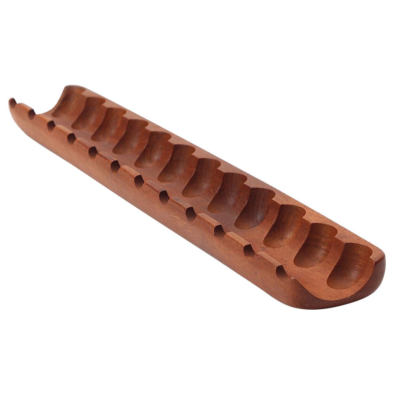 Carved Teak Pipe Rest from Denmark