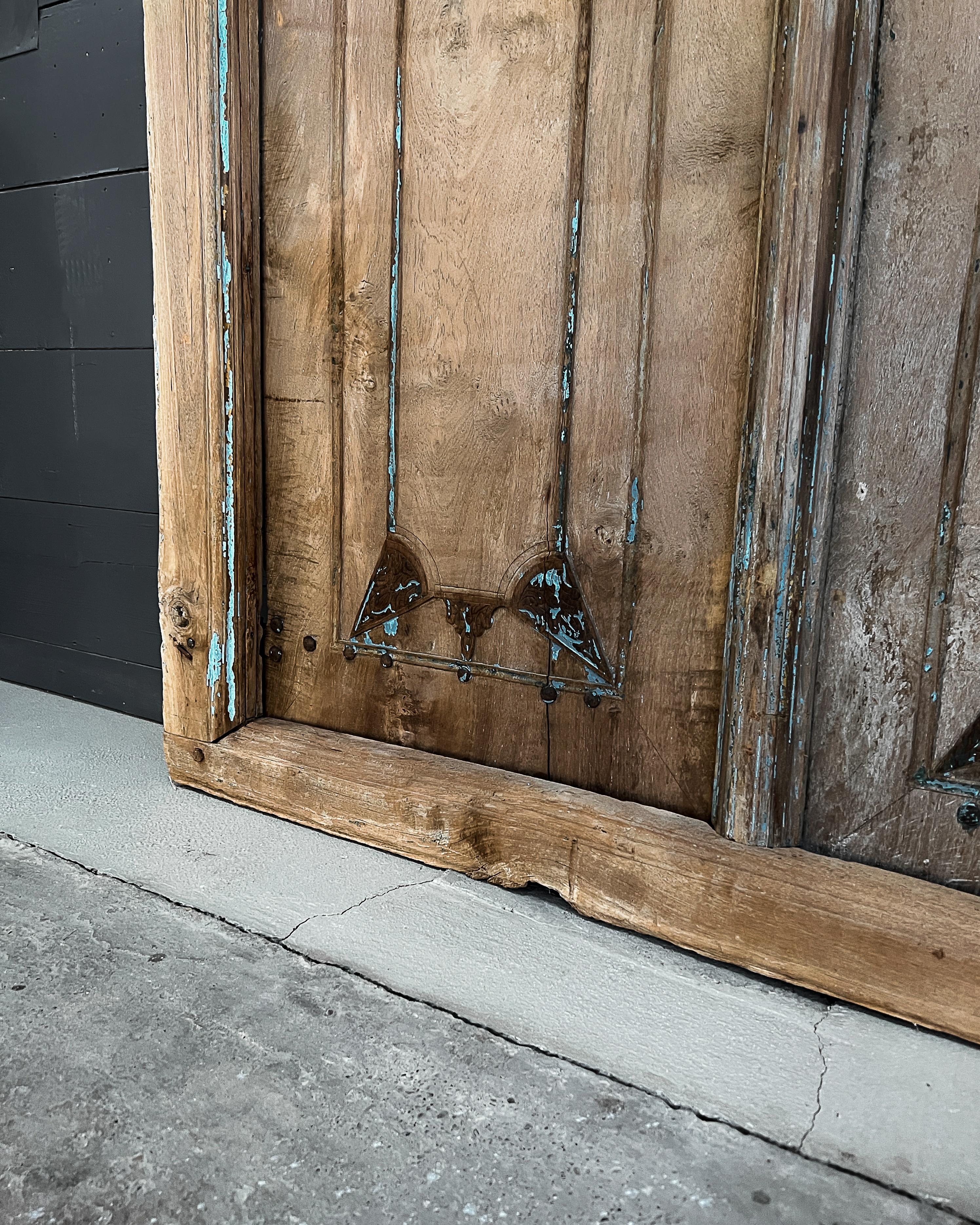 Carved Teak Wood Door and Frame at 1stDibs