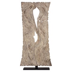 Carved Teak Wood Sculpture on Stand