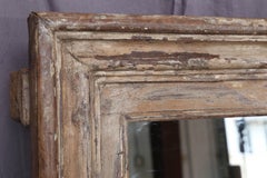 Carved Teak Wood Window Frame of 1840s Home Used as Frame for This Mirror