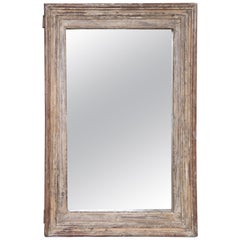 Carved Teak Wood Window Frame of 1840s Home Used as Frame for This Mirror