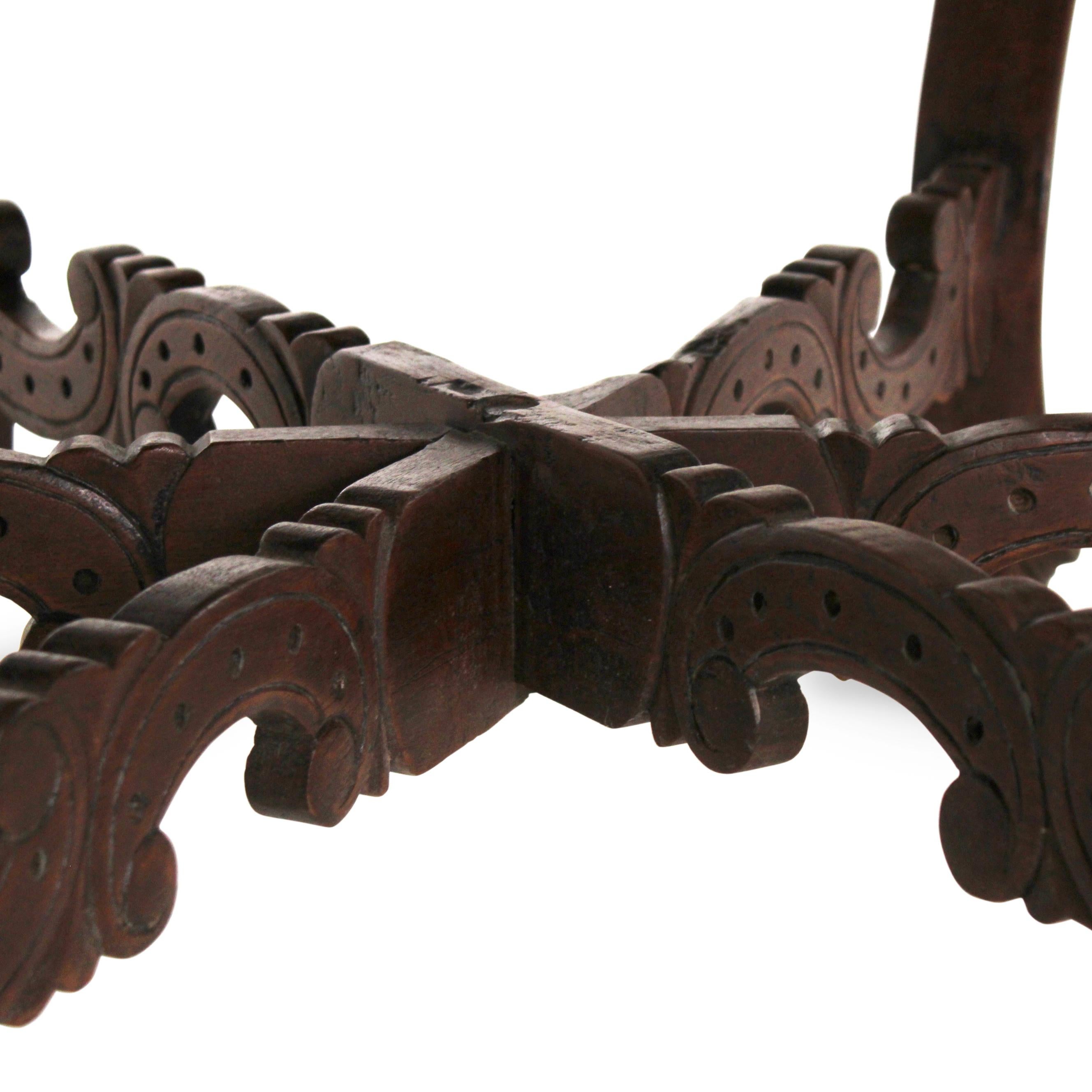 19th Century Carved Teak Center Table For Sale