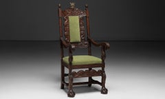 Carved Throne Chair, England circa 1880