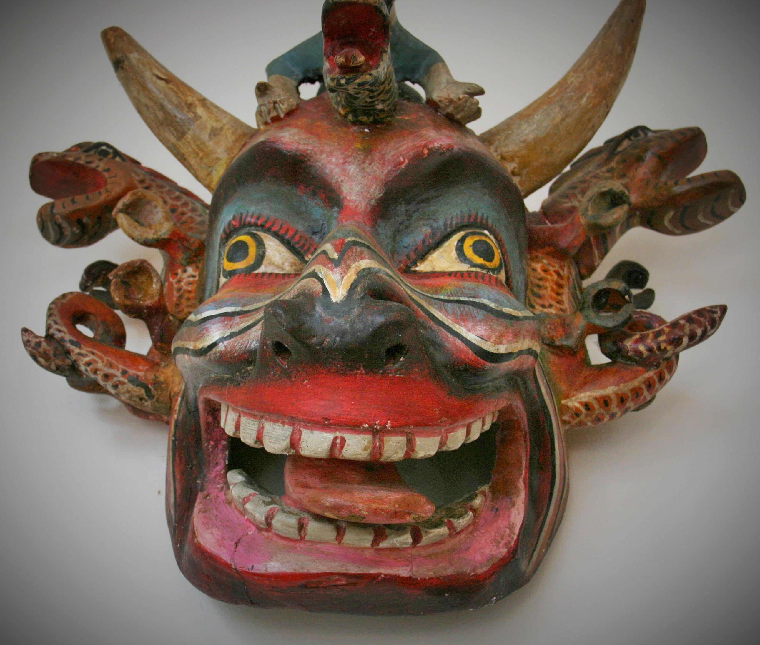 Carved Tibetan Ceremonial Mask 2