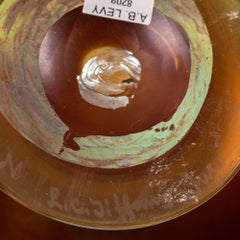 Carved Tiffany Favrile Glass Egyptian Collar Vase, Tiffany Studios