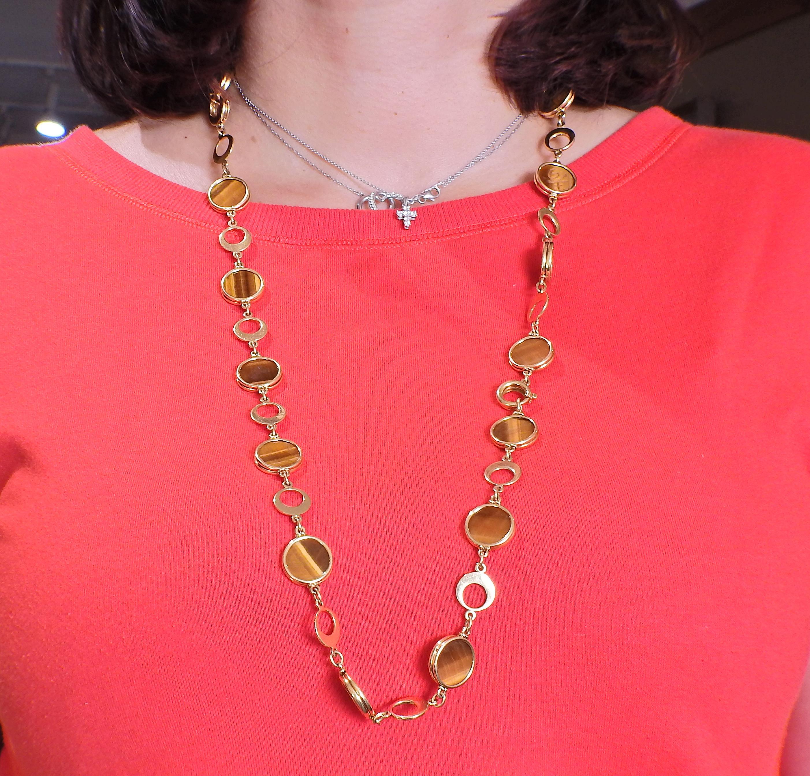 vintage tigers eye necklace