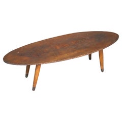 Retro Carved Top Slab Coffee Table
