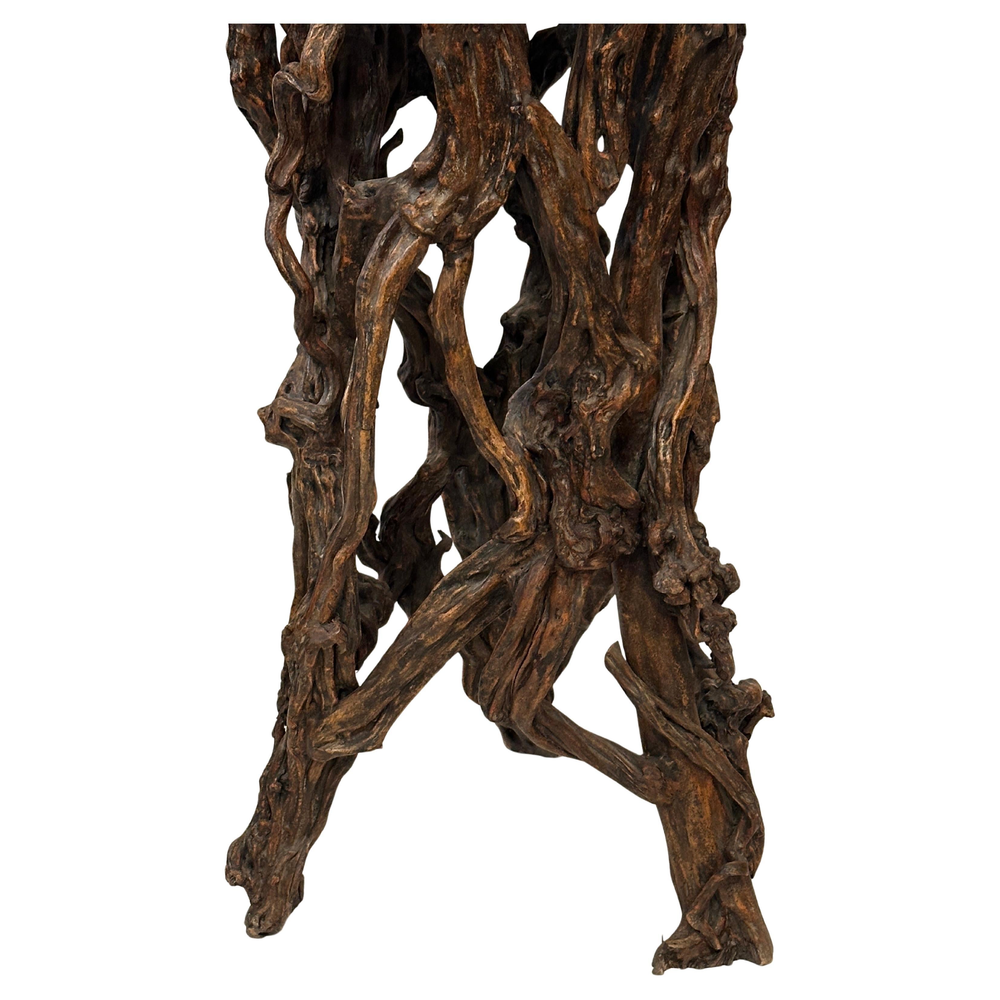 Asian Carved Tree Root Pedestal For Sale