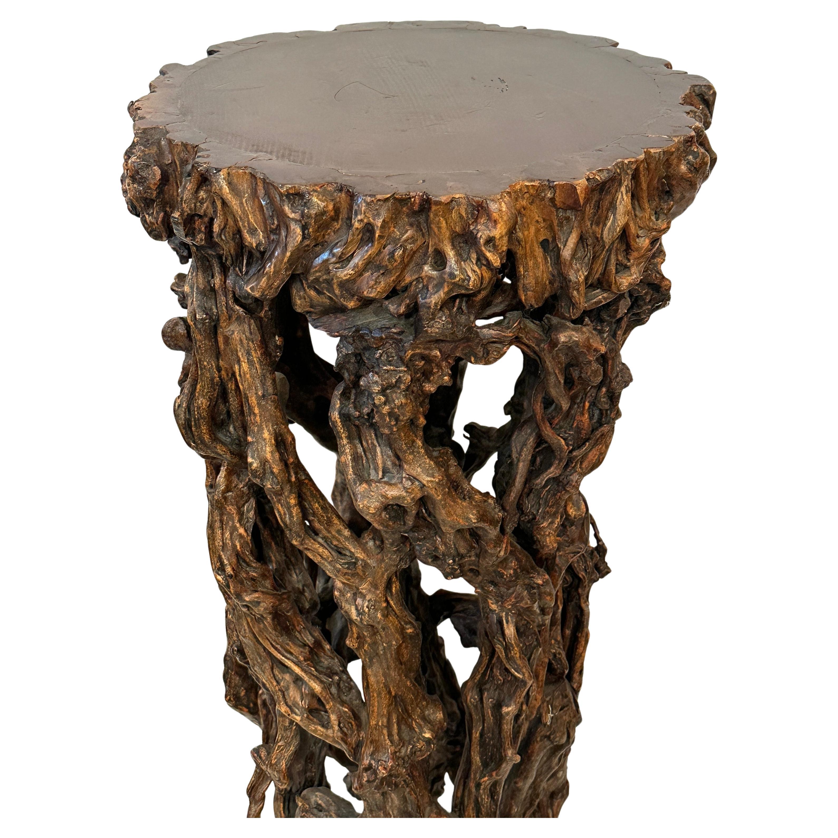 Hand-Carved Carved Tree Root Pedestal For Sale