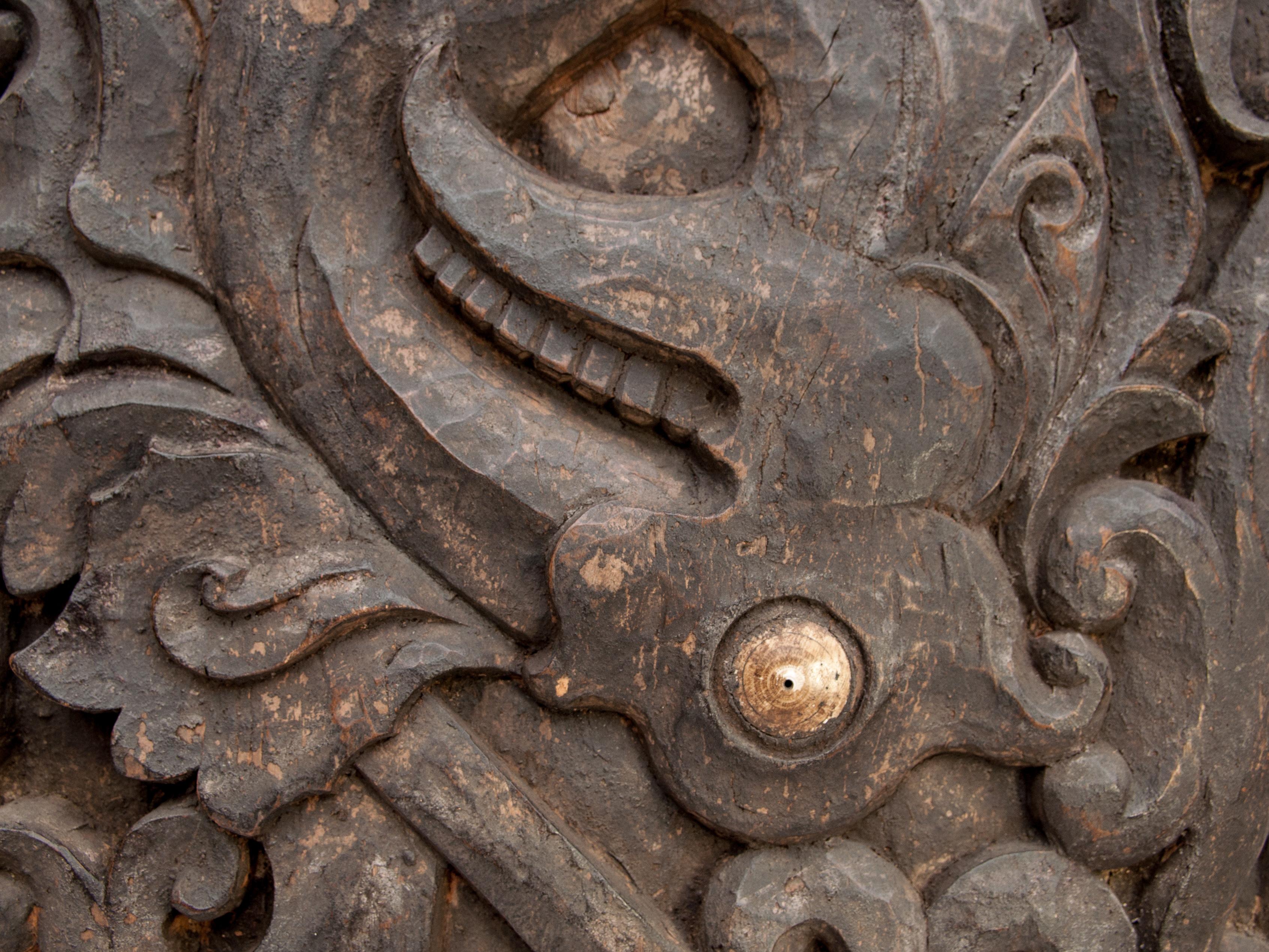 Carved Tribal Door Panel, Dayak of Borneo, Indonesia, Early to Mid-20th Century 3