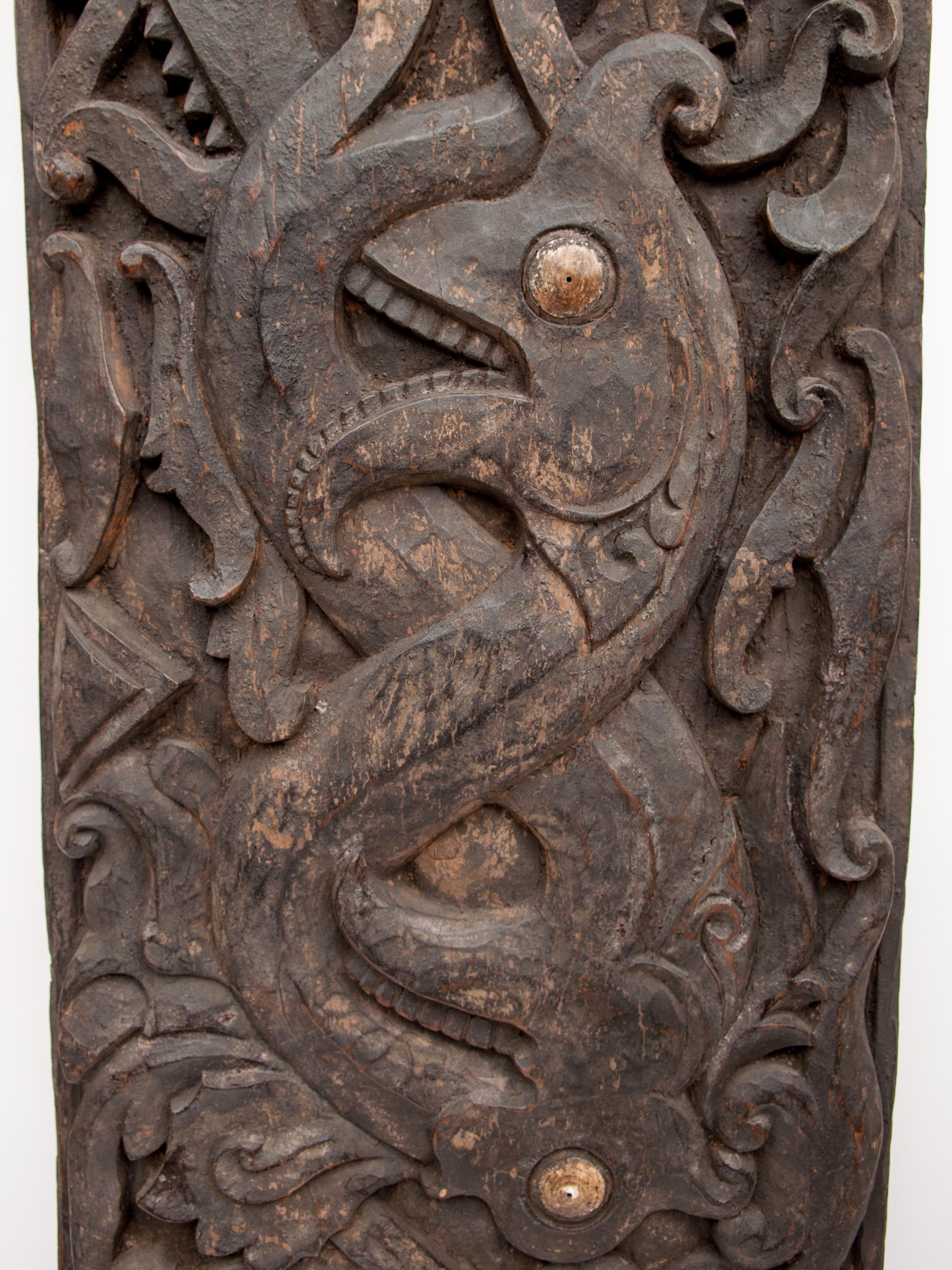 Carved Tribal Door Panel, Dayak of Borneo, Indonesia, Early to Mid-20th Century 4