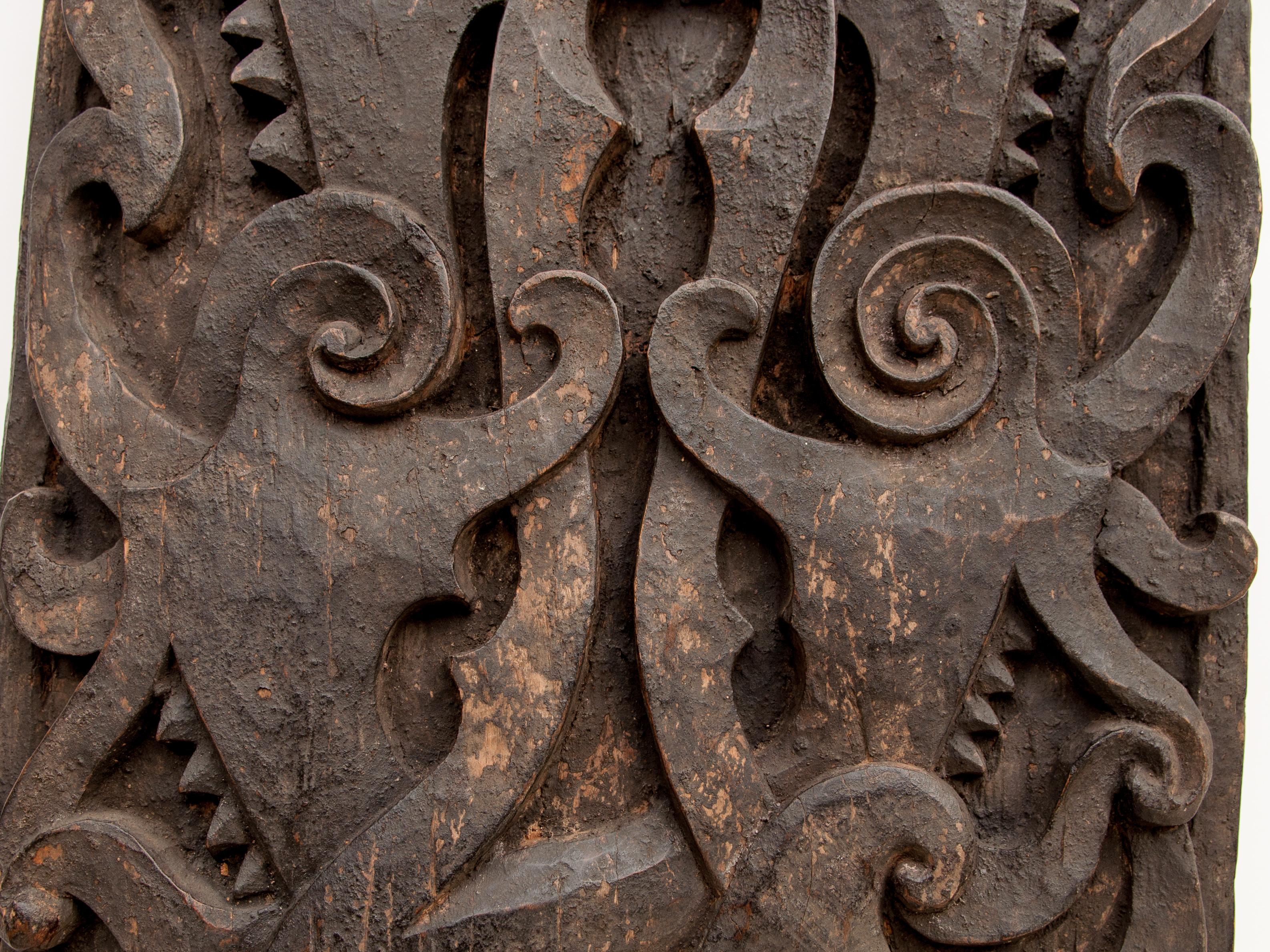 Carved Tribal Door Panel, Dayak of Borneo, Indonesia, Early to Mid-20th Century 6