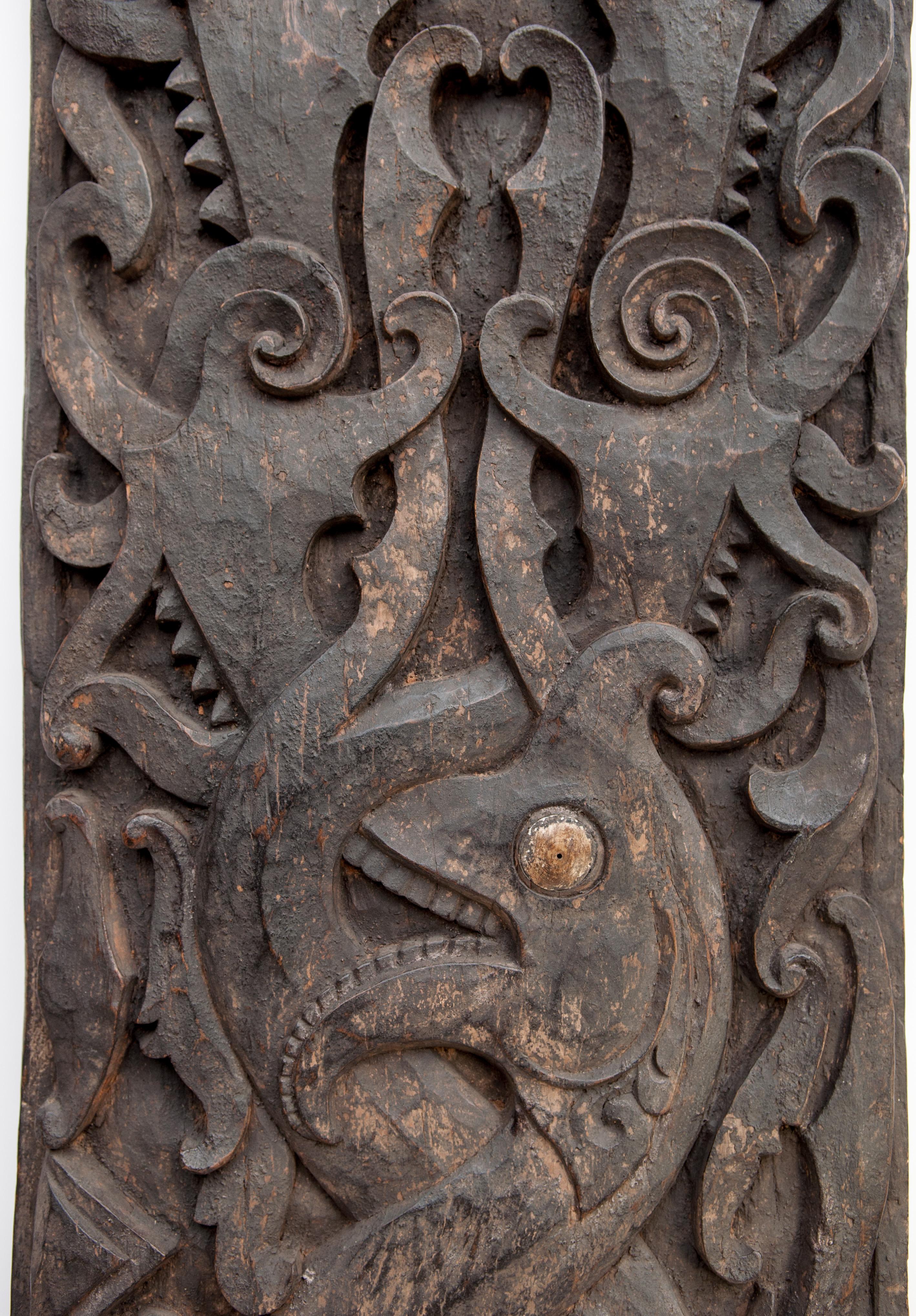 Carved Tribal Door Panel, Dayak of Borneo, Indonesia, Early to Mid-20th Century 9