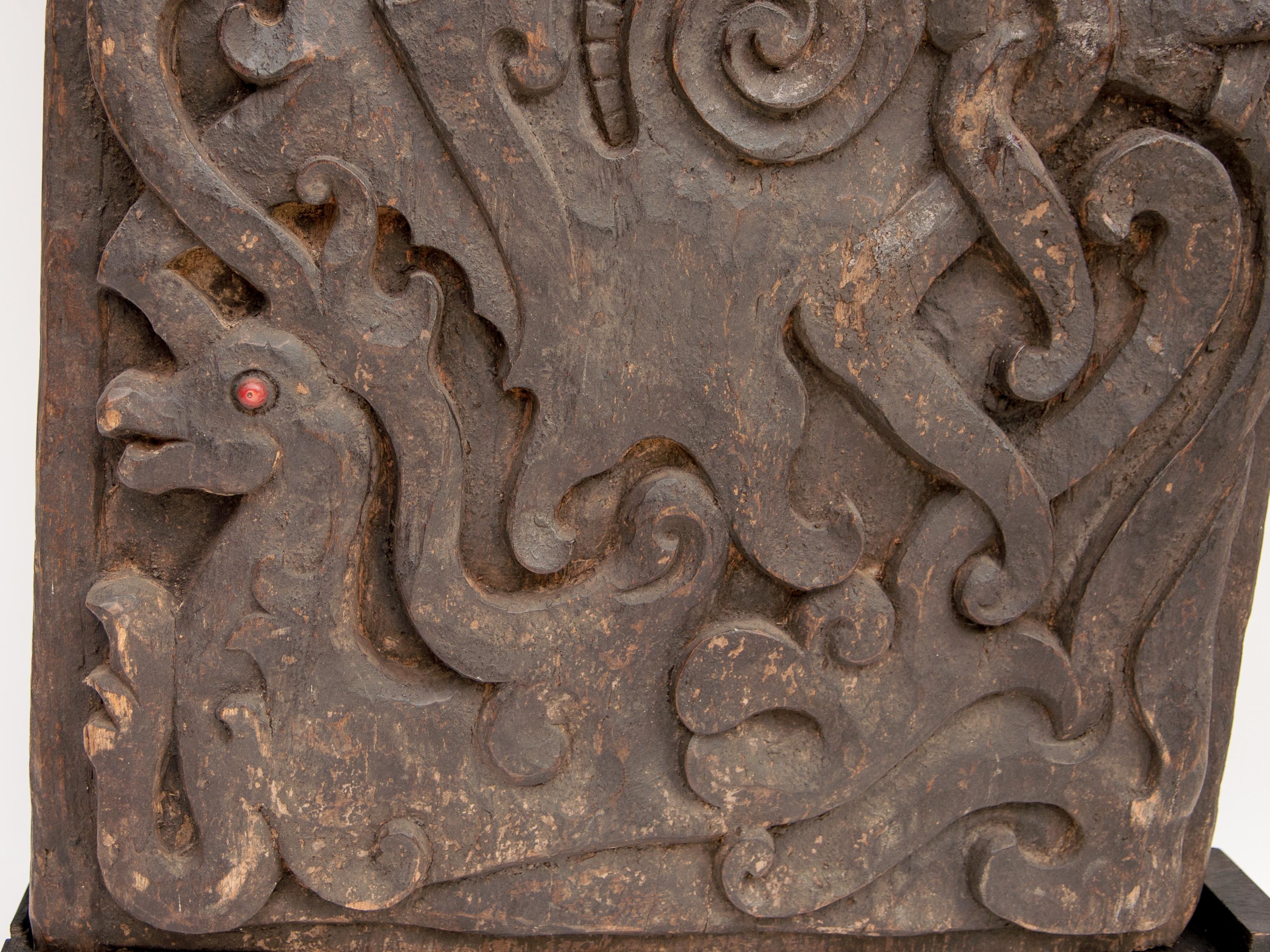 Carved Tribal Door Panel, Dayak of Borneo, Indonesia, Early to Mid-20th Century In Good Condition In Point Richmond, CA
