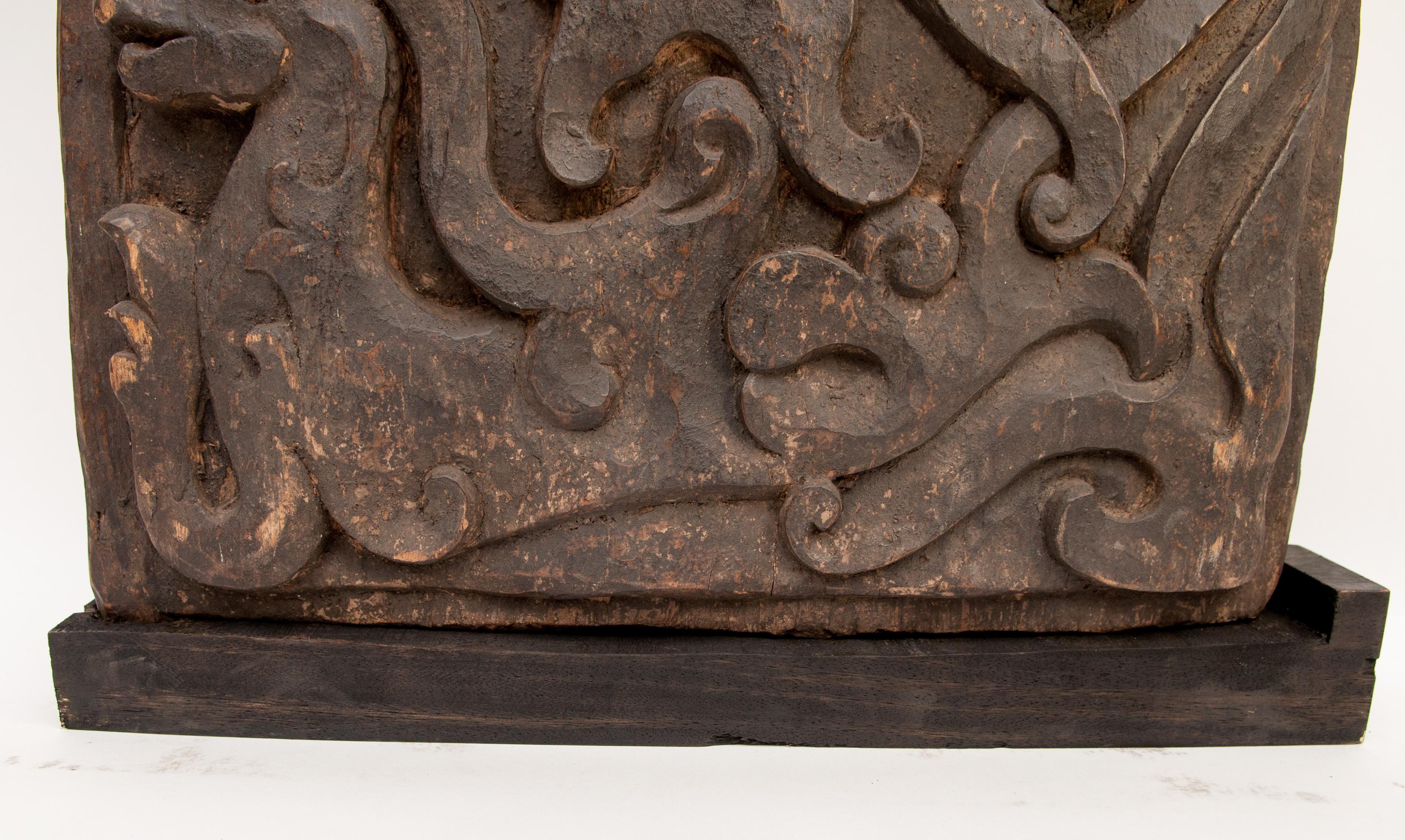 Carved Tribal Door Panel, Dayak of Borneo, Indonesia, Early to Mid-20th Century 1