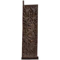 Vintage Carved Tribal Door Panel, Dayak of Borneo, Indonesia, Early to Mid-20th Century