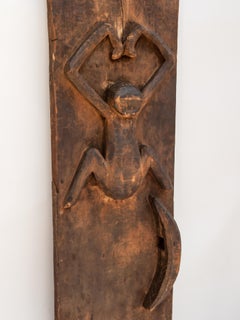 Carved Tribal Door Panel Monkey Motif, Mentawai, Indonesia, Mid-20th Century