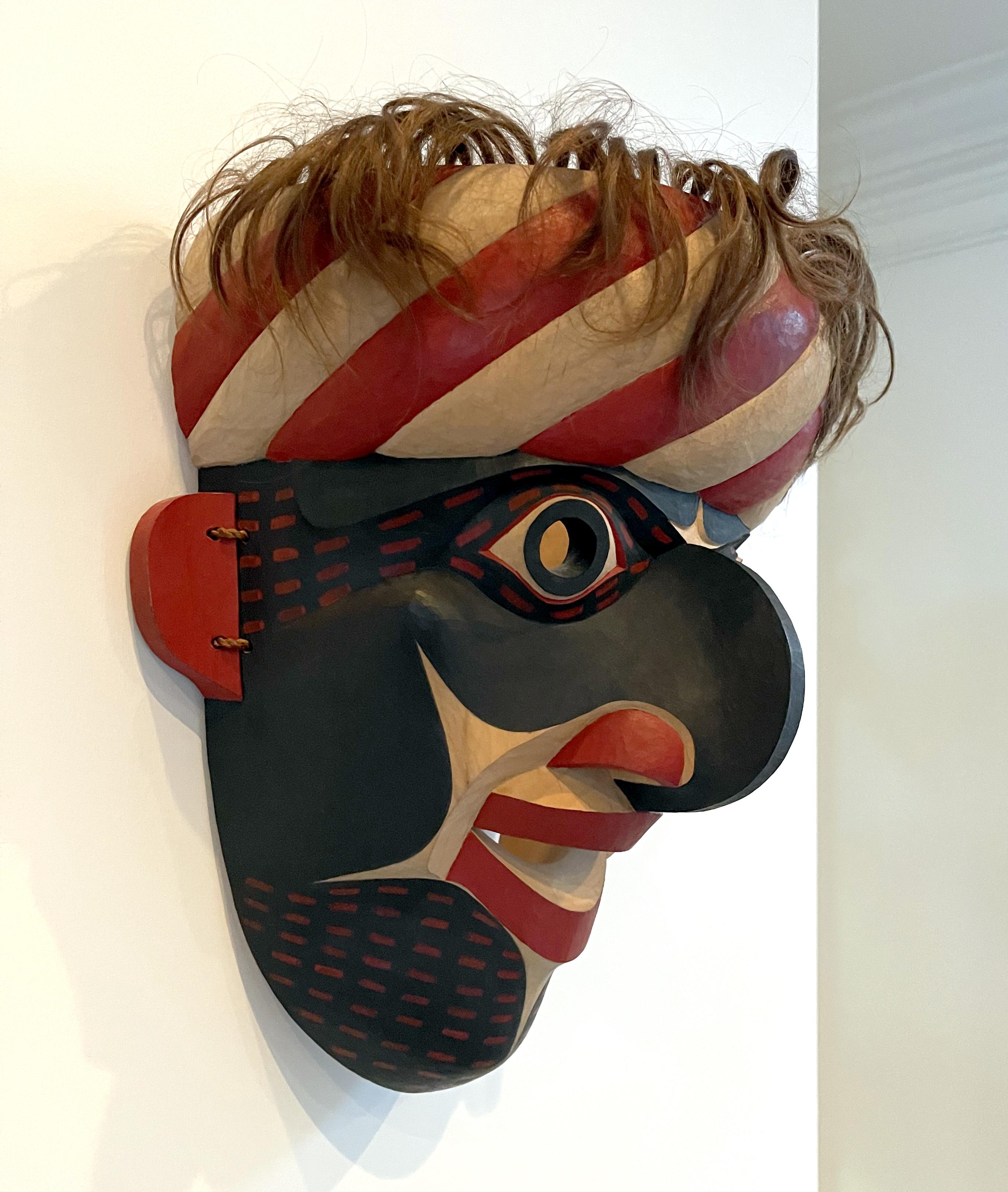 Amérindien Masque tribal sculpté de la côte nord-ouest du Pacifique par David Frankel en vente