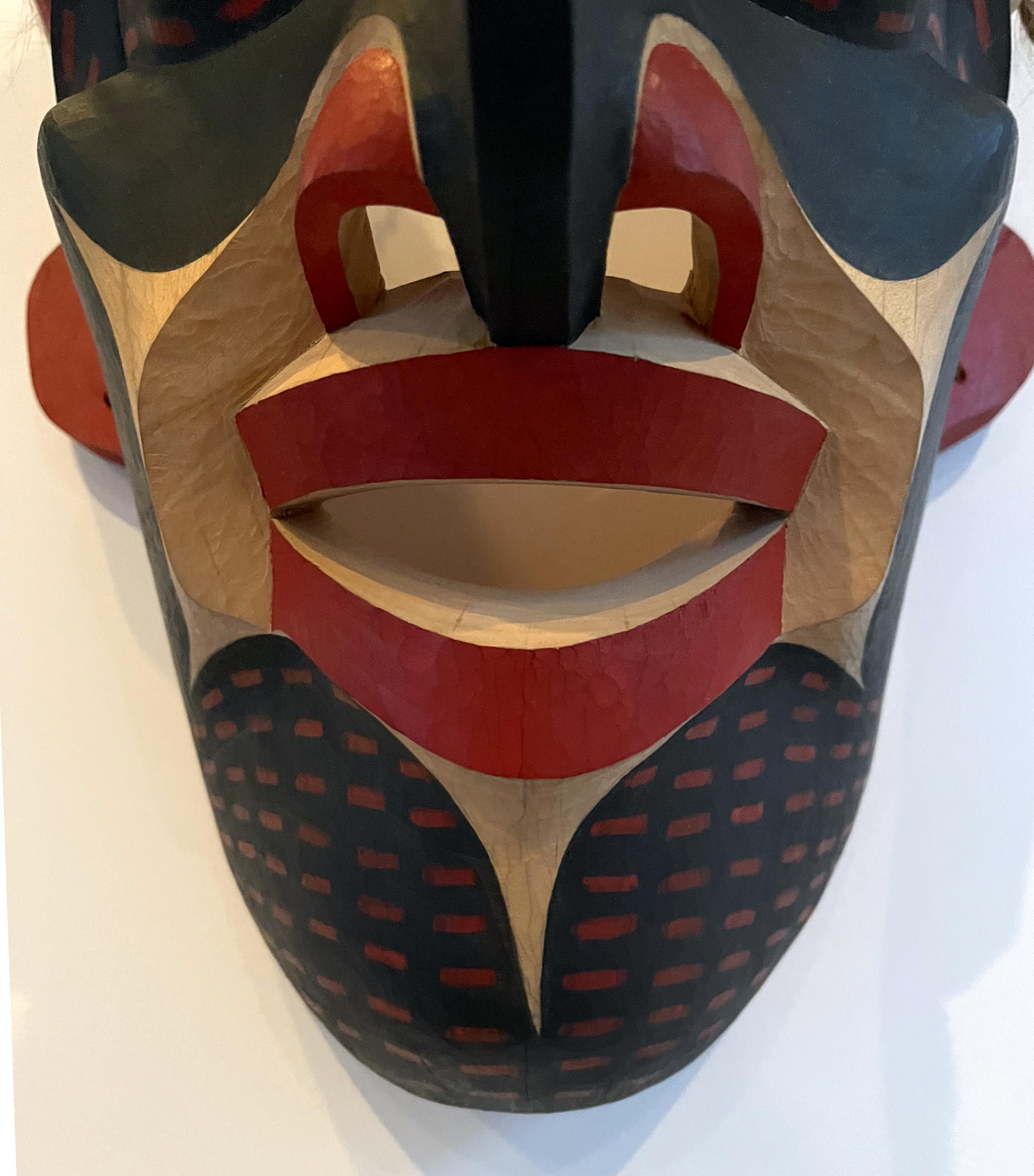 Fin du 20e siècle Masque tribal sculpté de la côte nord-ouest du Pacifique par David Frankel en vente
