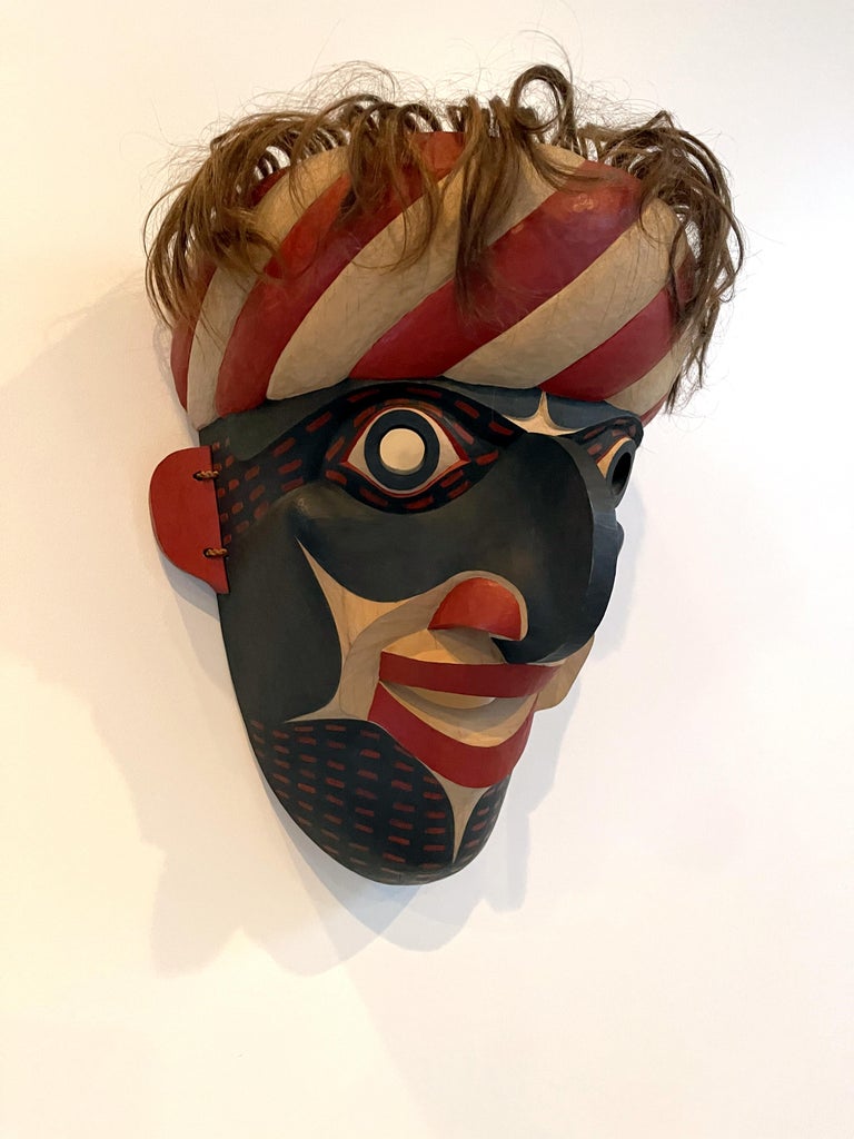 Carved Tribal Mask from Pacific Northwest Coast by David Frankel For Sale 1