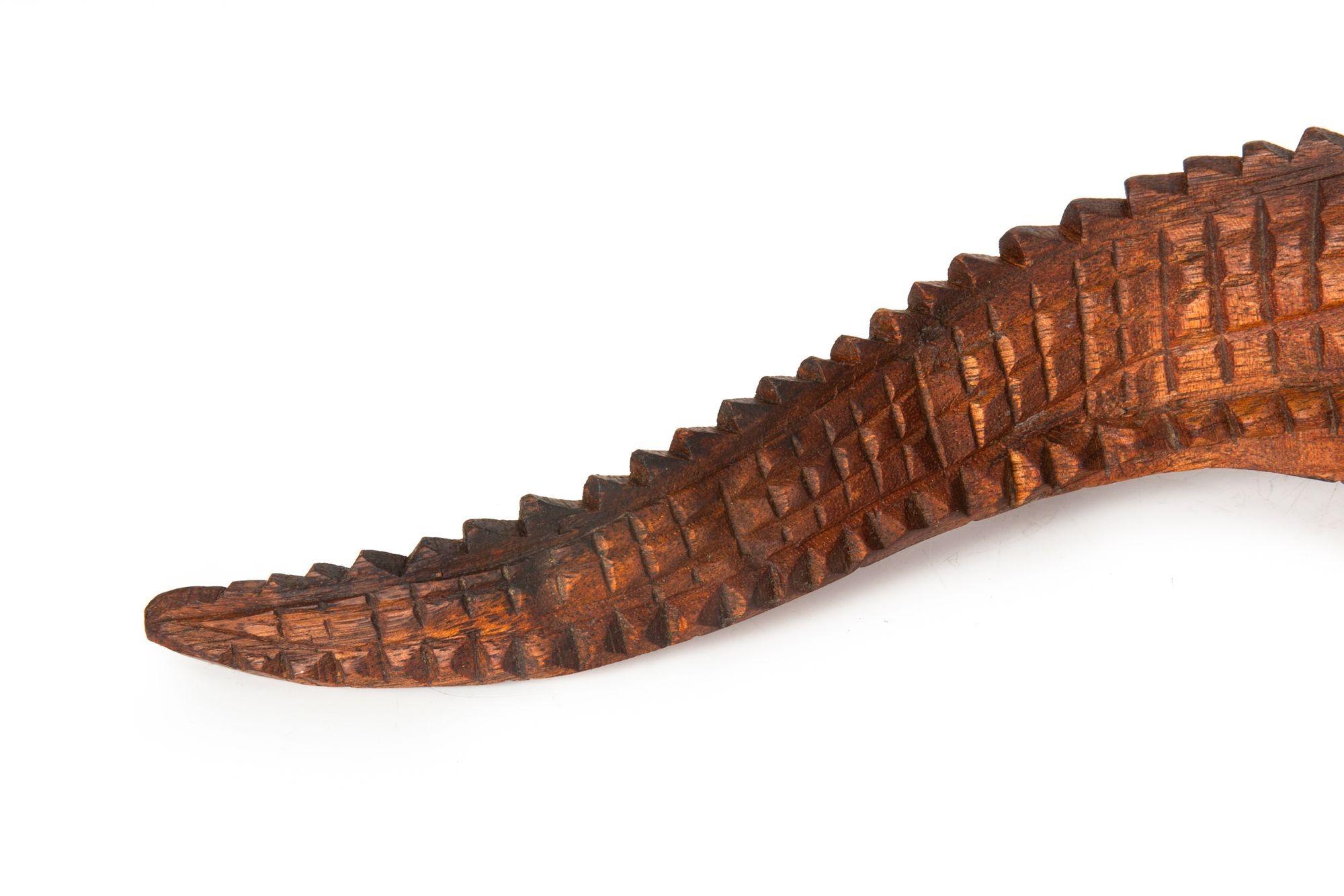 Carved Tropical Hardwood Crocodile Alligator Sculpture, 20th century For Sale 6